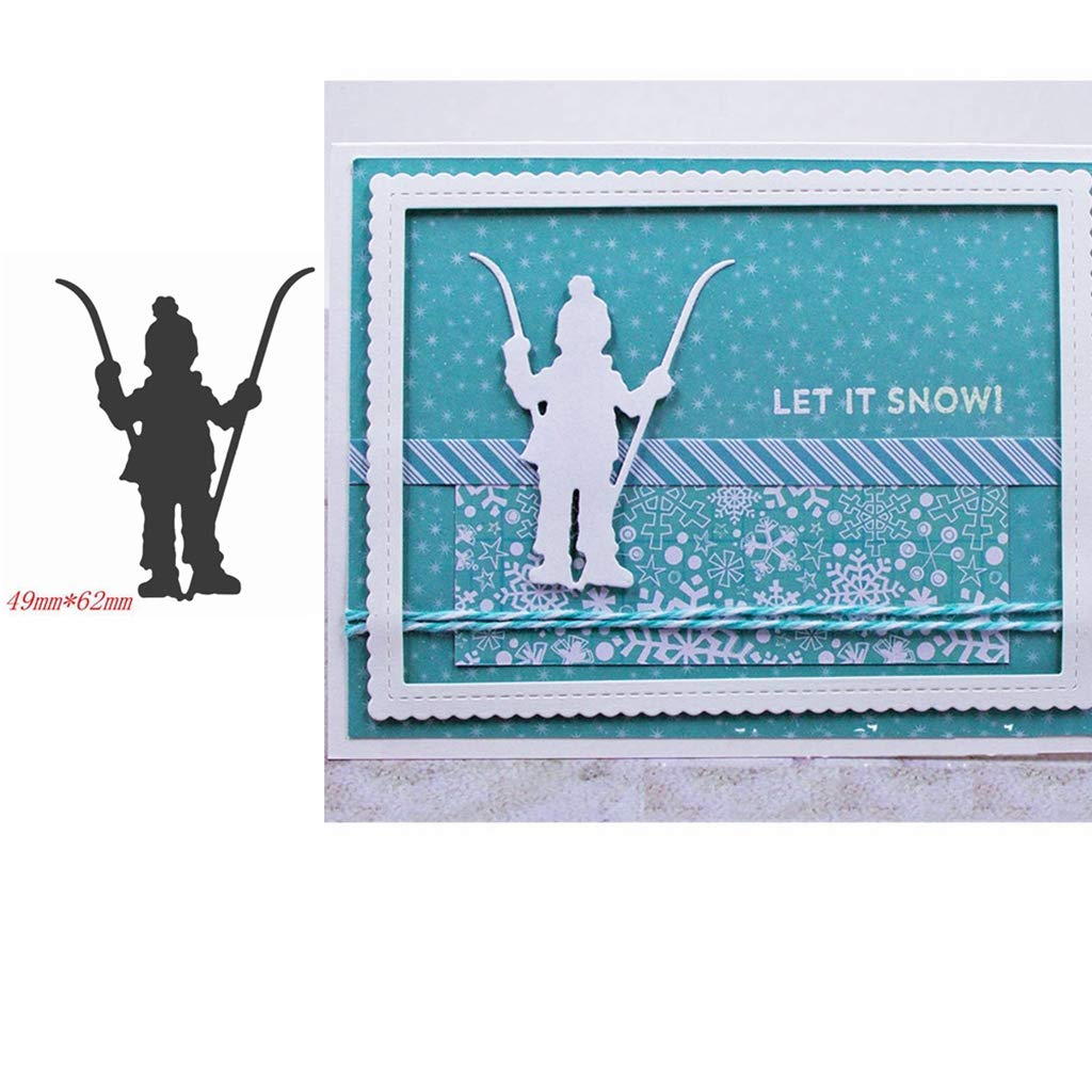 Briartw Skiers Cutting Dies for Card Making - DIY Scrapbooking, Gift Cards, Cardstock Crafts & Stencil Designs | Perfect for Handmade Greeting Cards, Wedding Invitations, and Paper Craft Projects