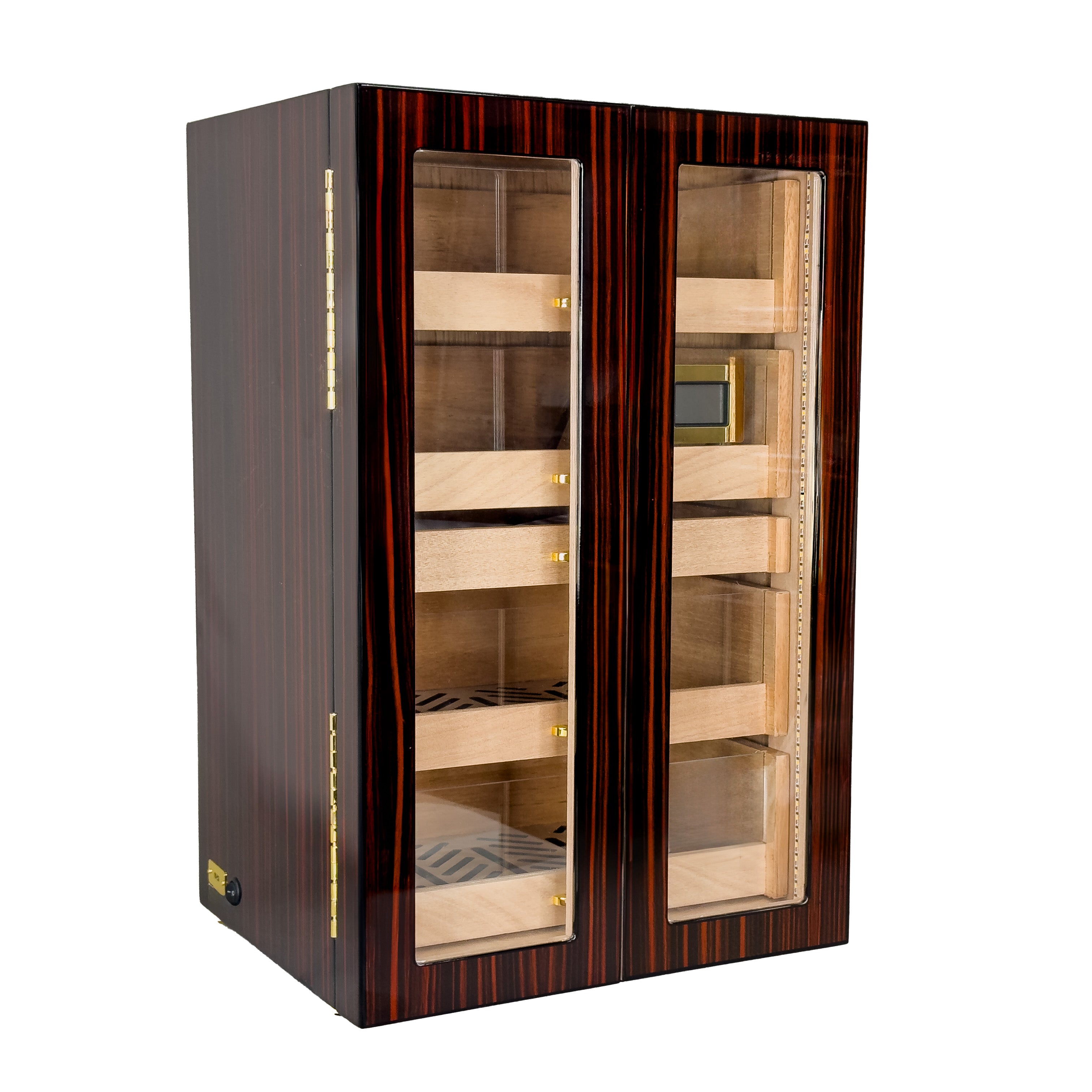 Premium Visol Allen Macassar Ebony Wood Cabinet Humidor - 200 Cigar Capacity | Luxury Cigar Storage for Home, Office & Smoking Lounge