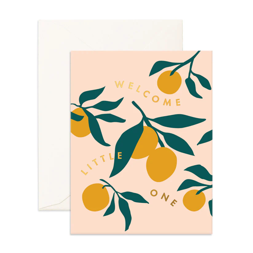 Welcome Little One Lemon Greeting Card - Baby Shower & Newborn Celebration Card - Perfect for Birth Announcements, Gender Reveals & First Birthdays