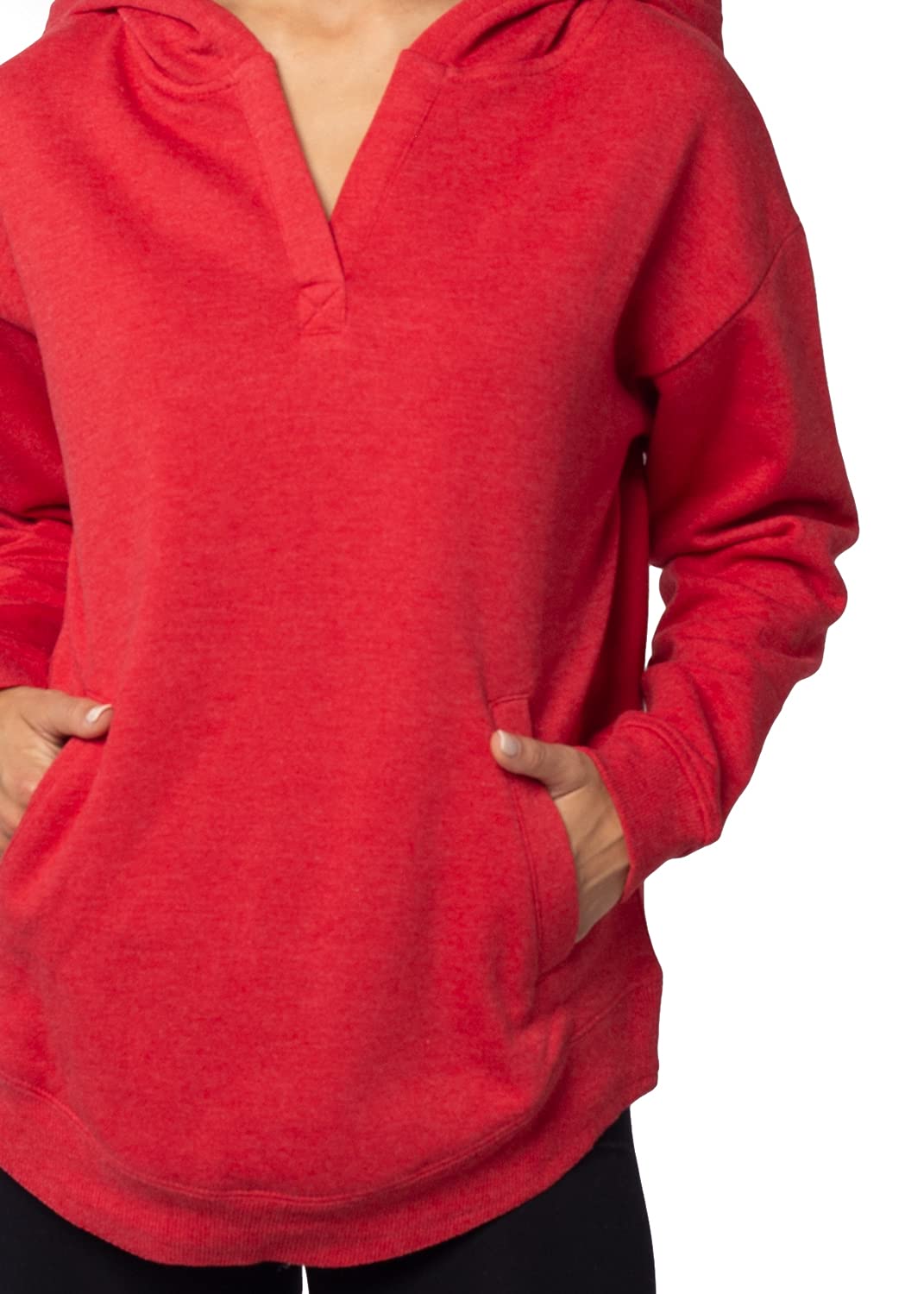 Chicka-D Women's Cozy Fleece Hoodie for Work from Home & Lounge - Soft Pullover Sweatshirt for Remote Work, Zoom Meetings & Relaxing at Home