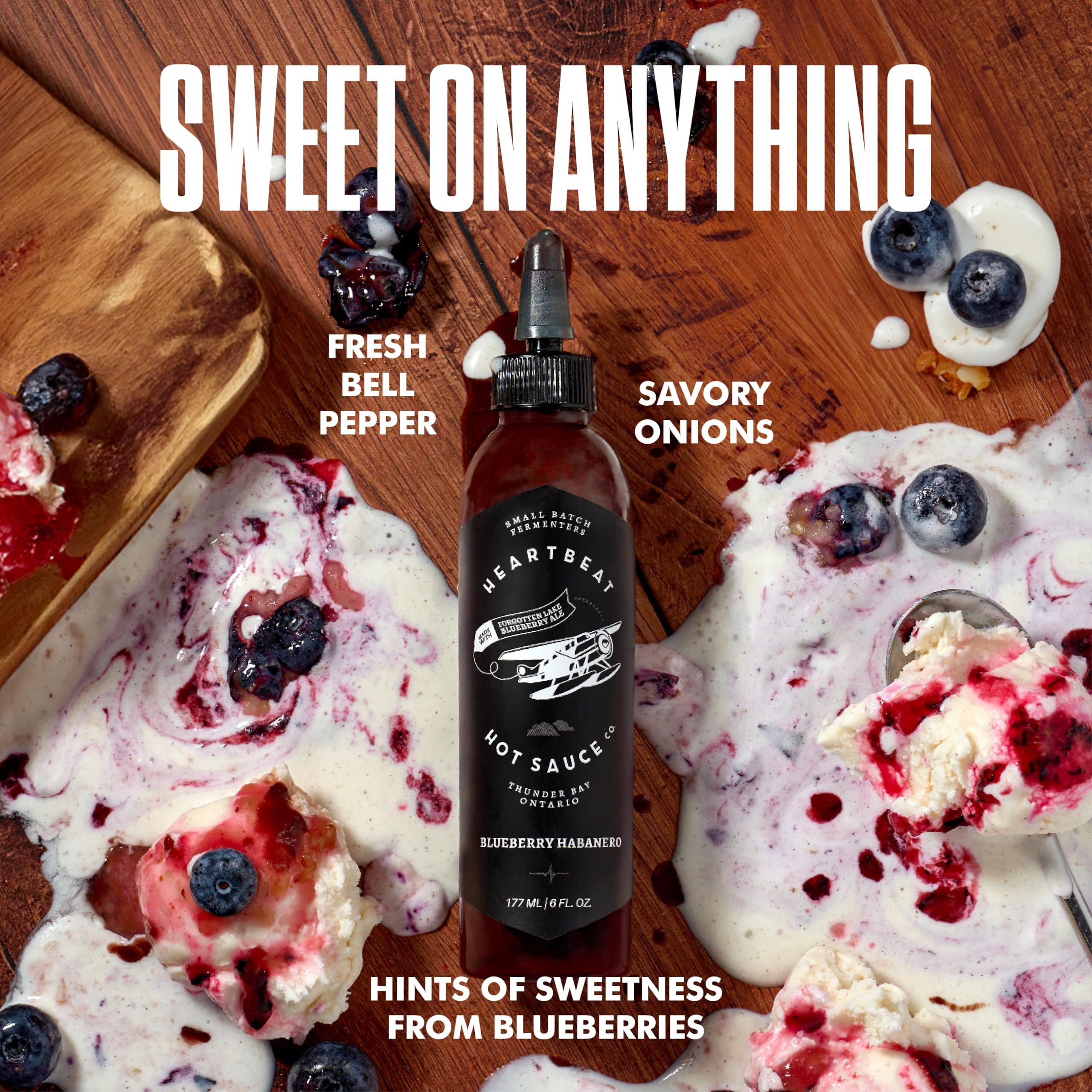 Heartbeat Hot Sauce Co. | Blueberry Habanero Hot Sauce - 6 oz Bottles (3-Pack) | Spicy Fruit-Infused Sauce for Tacos, Wings & BBQ | Gourmet Hot Sauce Gift Set