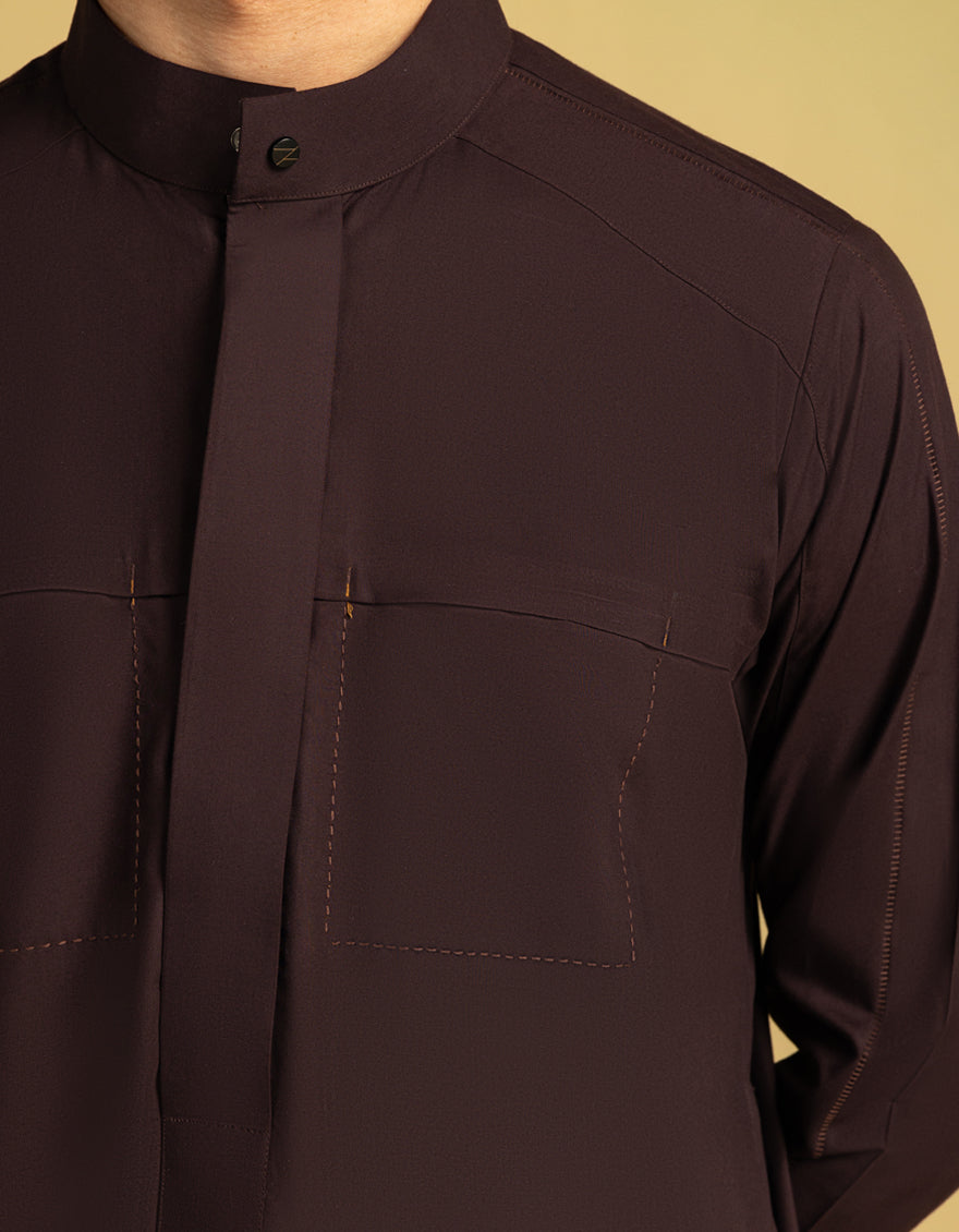 Premium Blended Red Jubba by J. Junaid Jamshed - Elegant Islamic Abaya Dress for Women | Perfect for Prayer, Eid Celebrations & Special Occasions