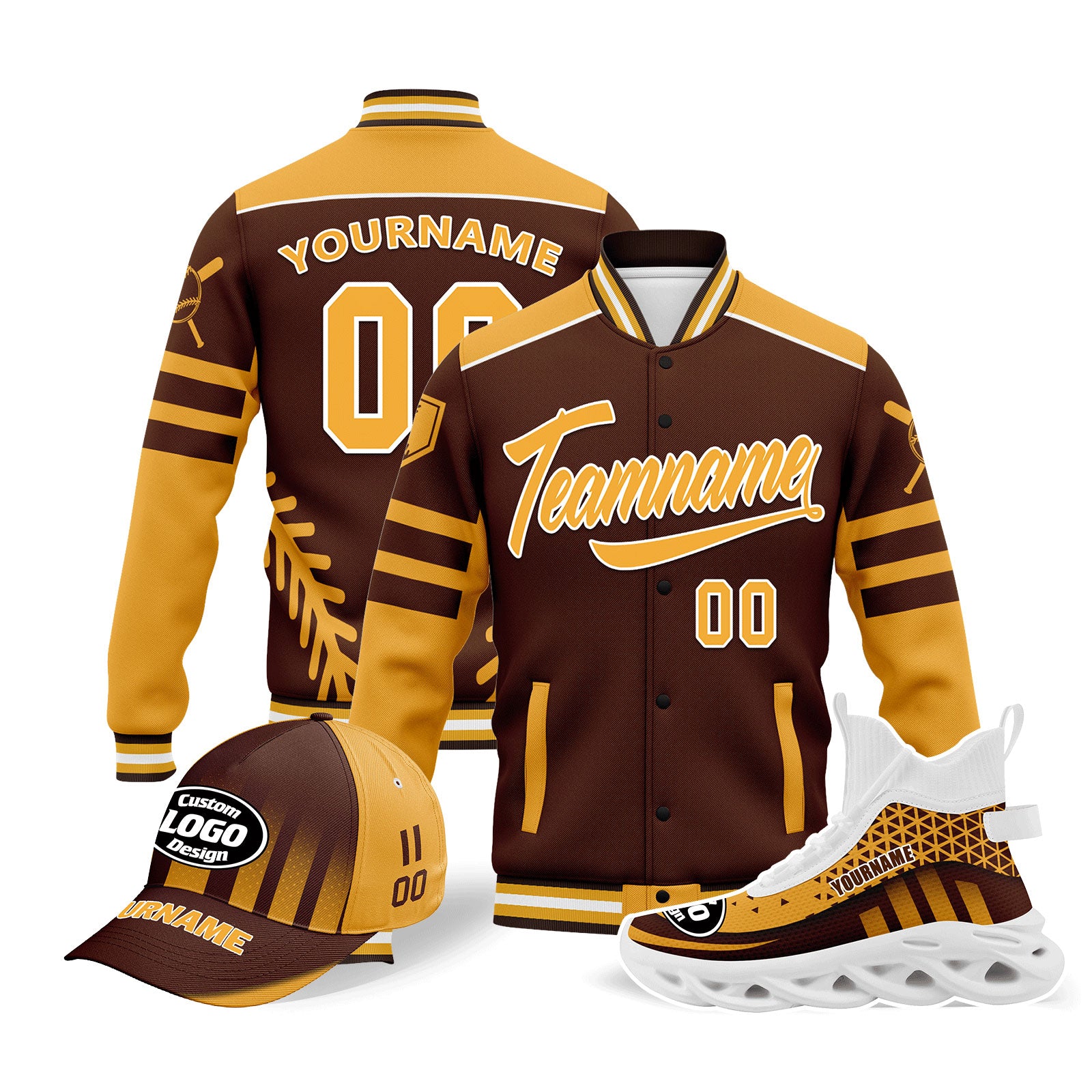 Custom Personalized Jacket, MaxSoul Shoes & Hat Combo Set - Stylish Outfit for Men/Women | Perfect for Casual Wear, Outdoor Activities & Fashion Statements