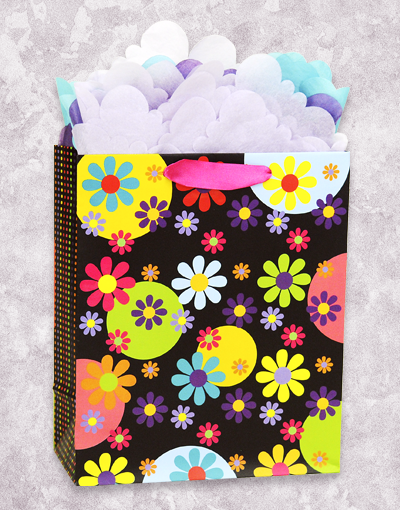 Daisy Dots Gift Bags - Elegant Party Favor Bags for Weddings, Baby Showers & Birthday Celebrations | Premium Quality Gift Packaging