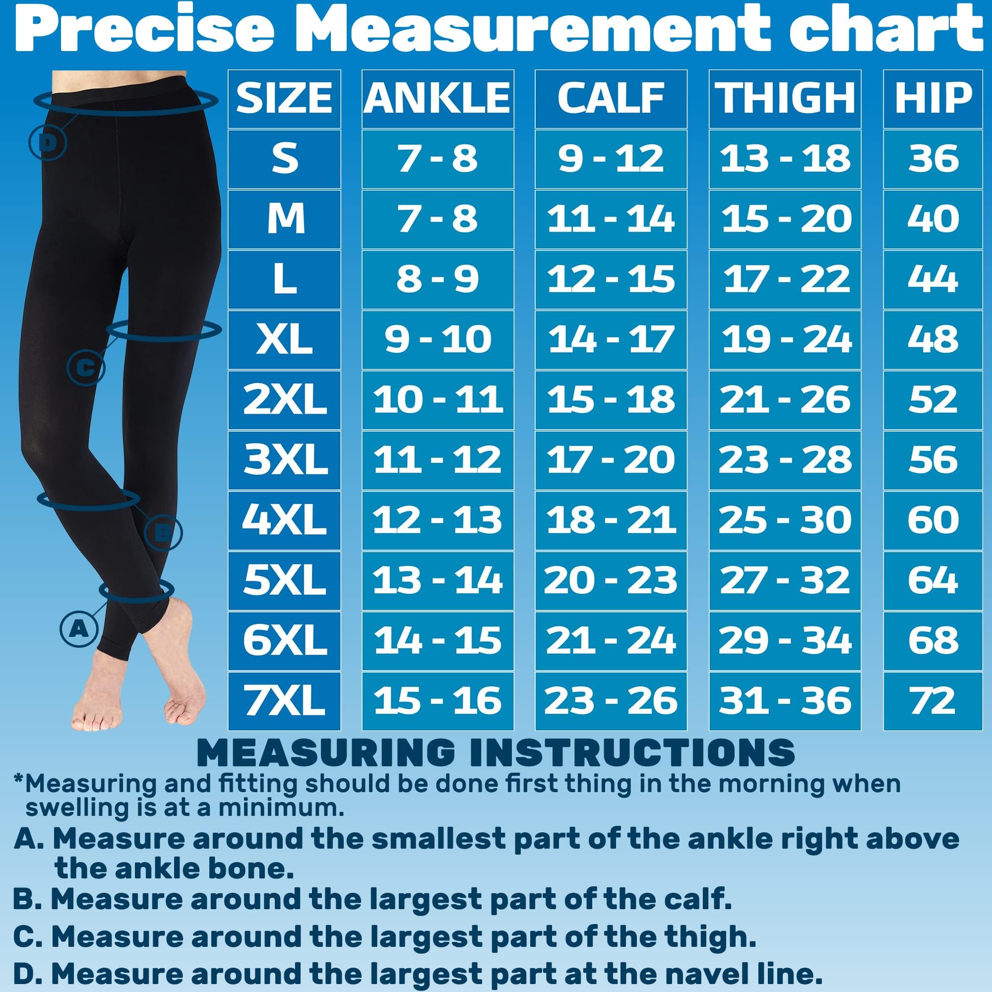 Women's 20-30mmHg Compression Leggings - High Waist Tights for Pregnancy & Workout - Black Medium (A717BL2) - Ideal for Running & Circulation Support