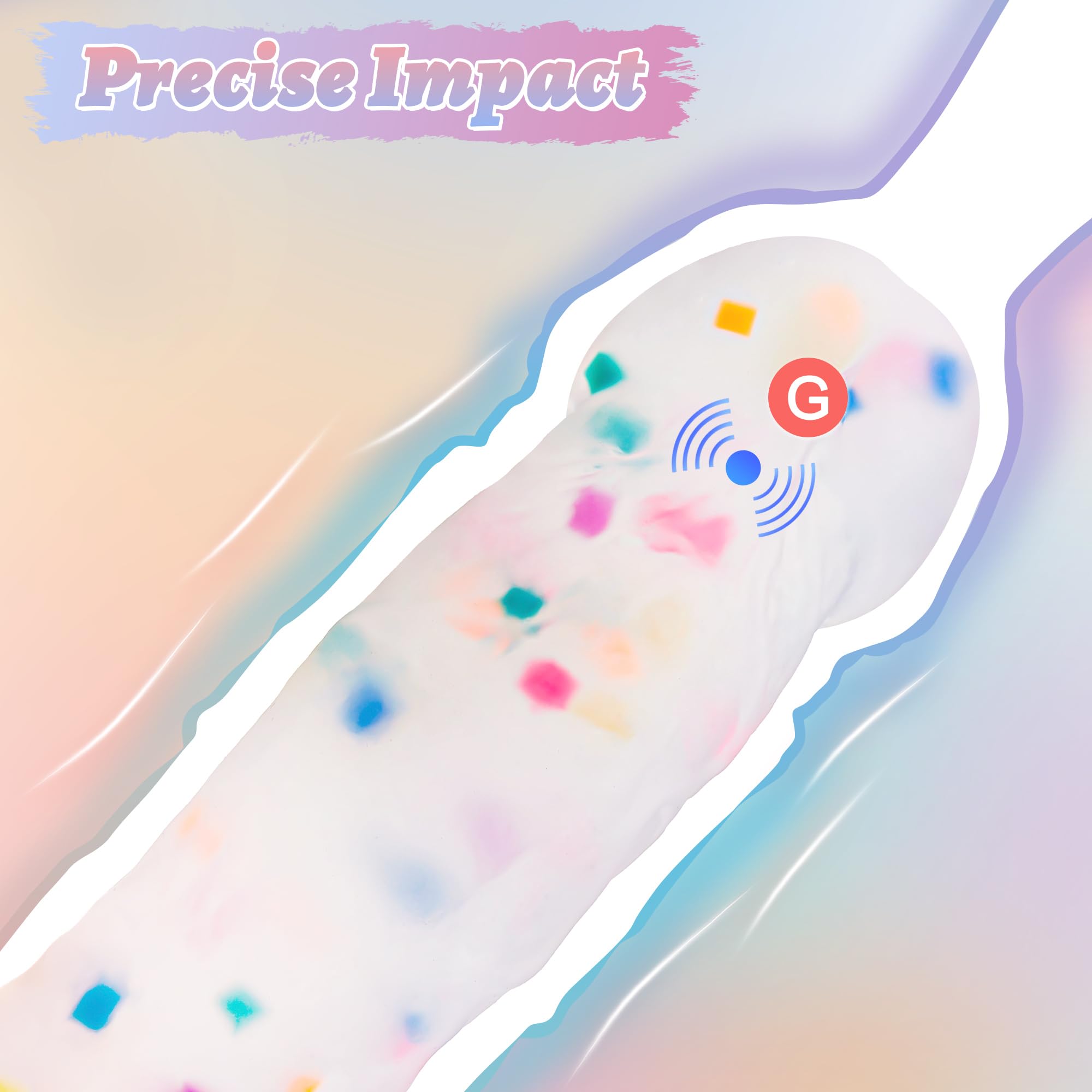 8 Inch Realistic Confetti Silicone Dildo with Strong Suction Cup - Beginner Friendly G-Spot & Anal Sex Toy for Women & Couples - Hands-Free Play, Shower Use & Bedroom Fun