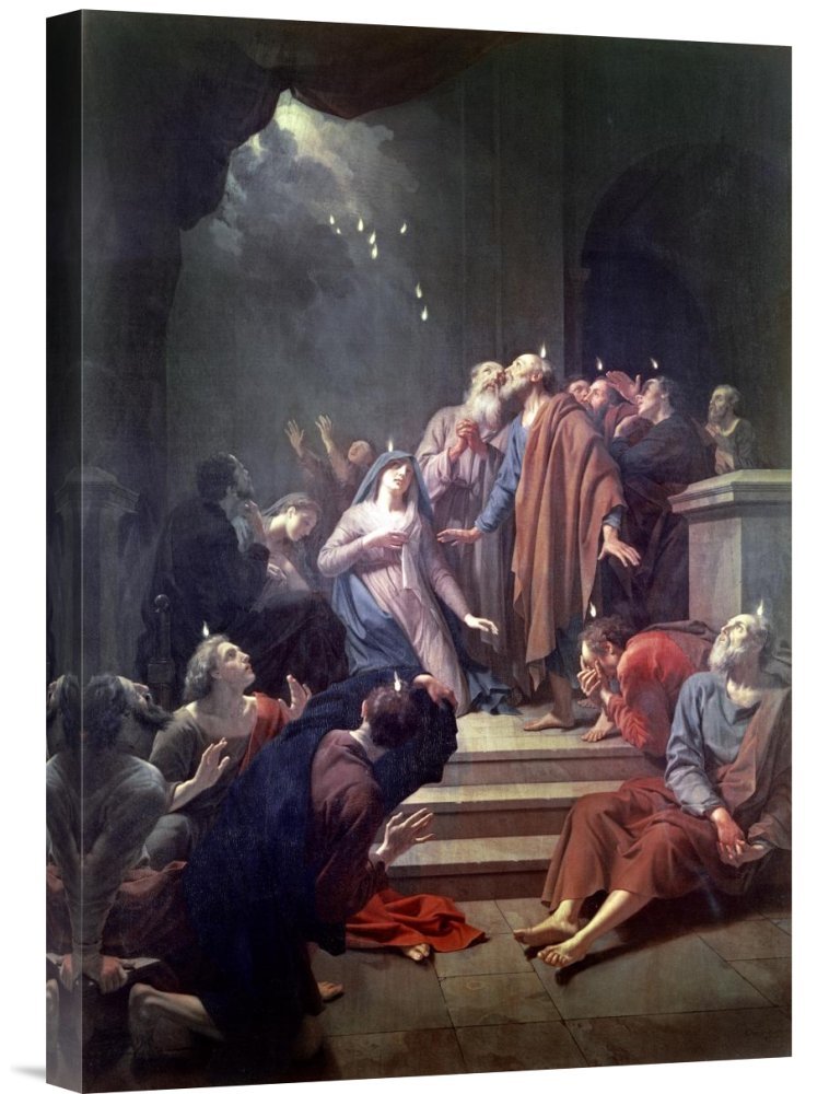 Adriaen Van Der Werff Pentecost Canvas Wall Art Print - Gallery Wrapped Giclee Reproduction - Religious Home Decor for Living Room, Church & Office