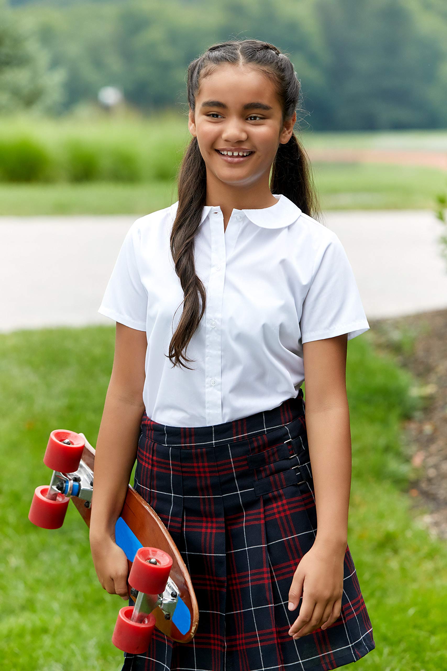 French Toast Girls' Adjustable Waist Pleated-Front Scooter Skirt - Perfect for School Uniforms, Playdates & Casual Outfits