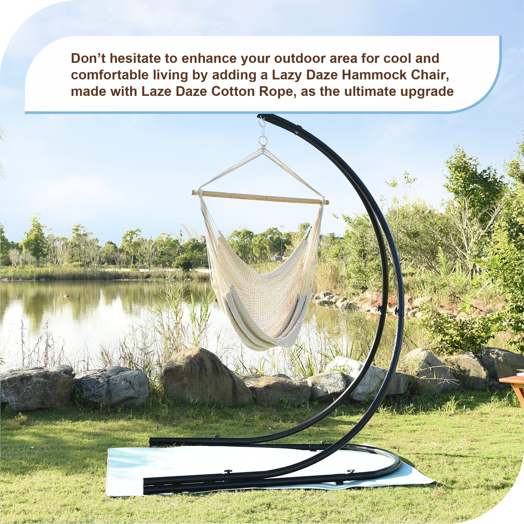 Caribbean Hanging Rope Hammock Chair with 40