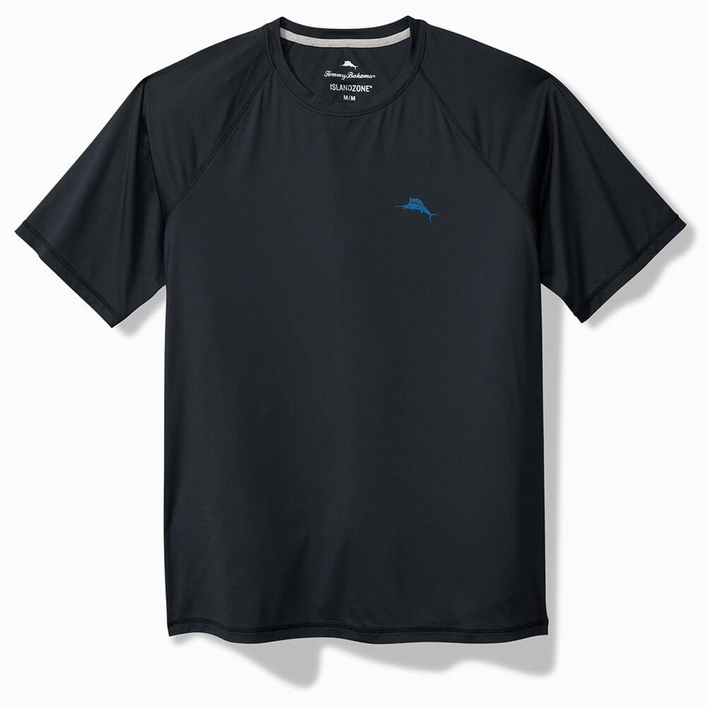 Tommy Bahama Men's Chill Time Surf Crew Neck T-Shirt - Jet Black | Comfortable Beach & Casual Wear for Surfing, Travel & Everyday Style