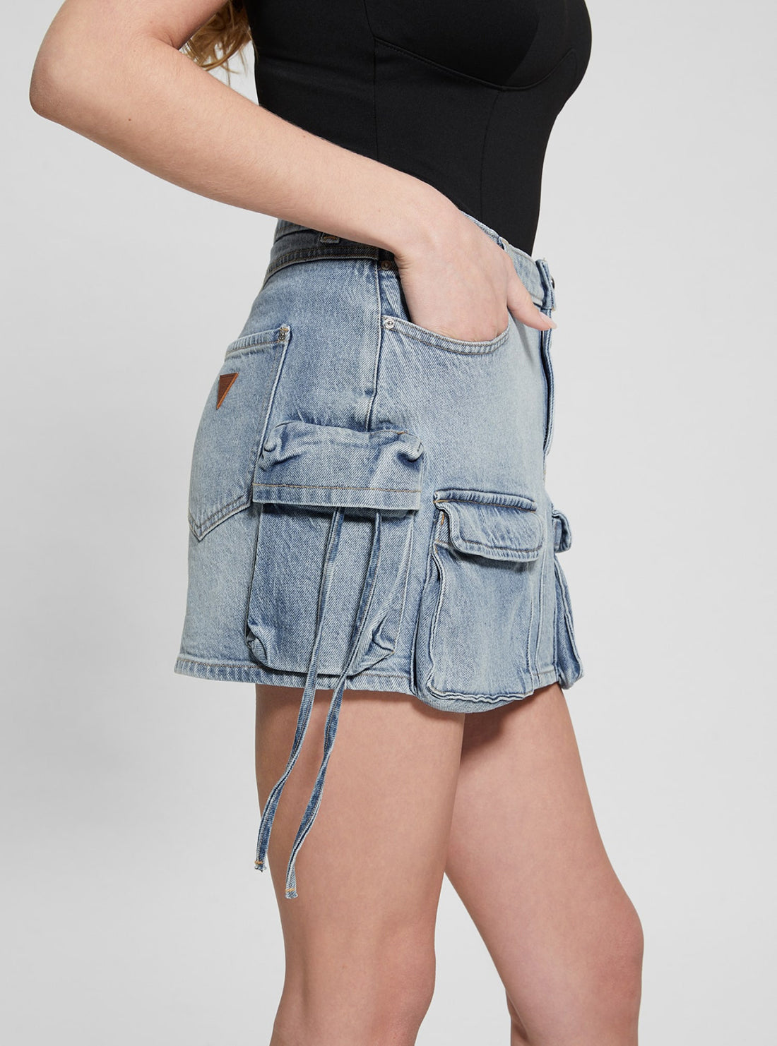 Blue Devon Carago Mini Skirt - Women's Stretchy Denim Short Skirt for Casual Outfits & Summer Fashion | Perfect for Parties, Dates, and Everyday Wear