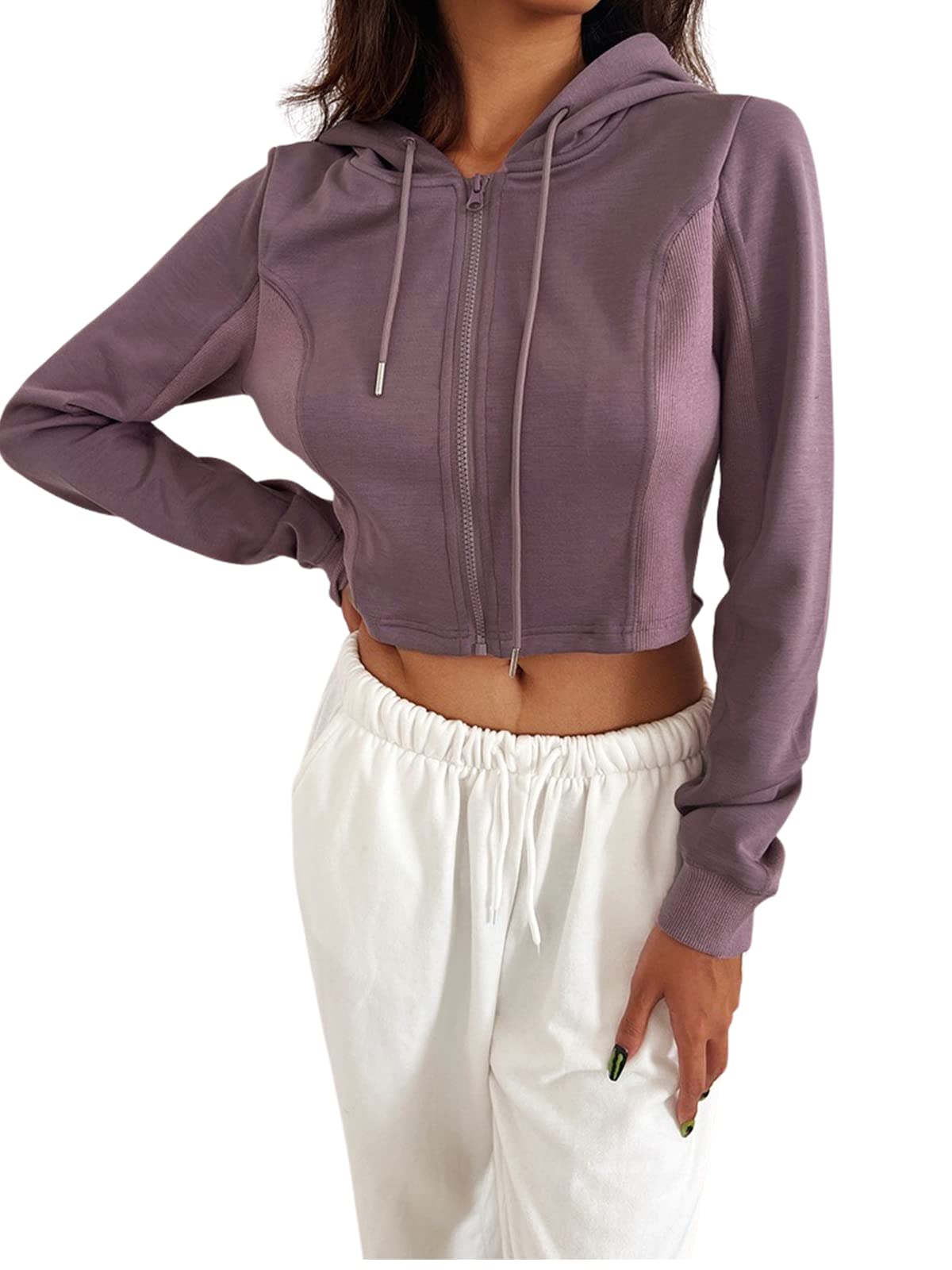 CUPSHE Women's Zip Up Hoodie with Drawstring - Casual Long Sleeve Sweatshirt for Everyday Wear | Perfect for Workouts, Running Errands & Lounge Wear