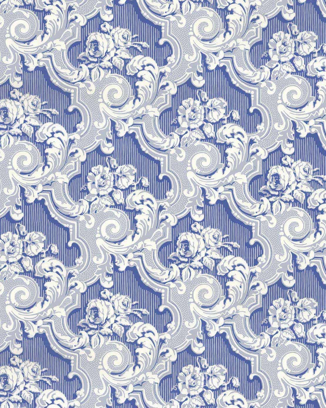 Lim & Handtryck Wallpaper - Fågelsjö Farmhouse Light Blue/Blue - Perfect for Bedroom, Living Room & Home Decor