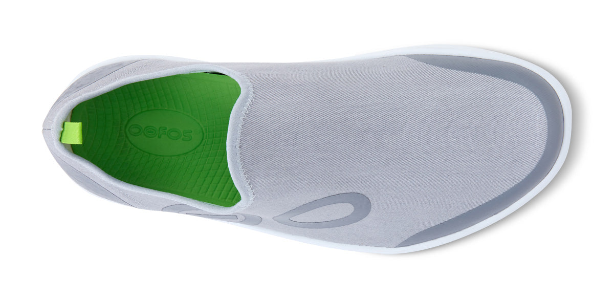Men's OOmg eeZee Low Top Sneakers - White & Gray | Lightweight Comfortable Walking Shoes for Men | Perfect for Casual Wear, Gym & Travel