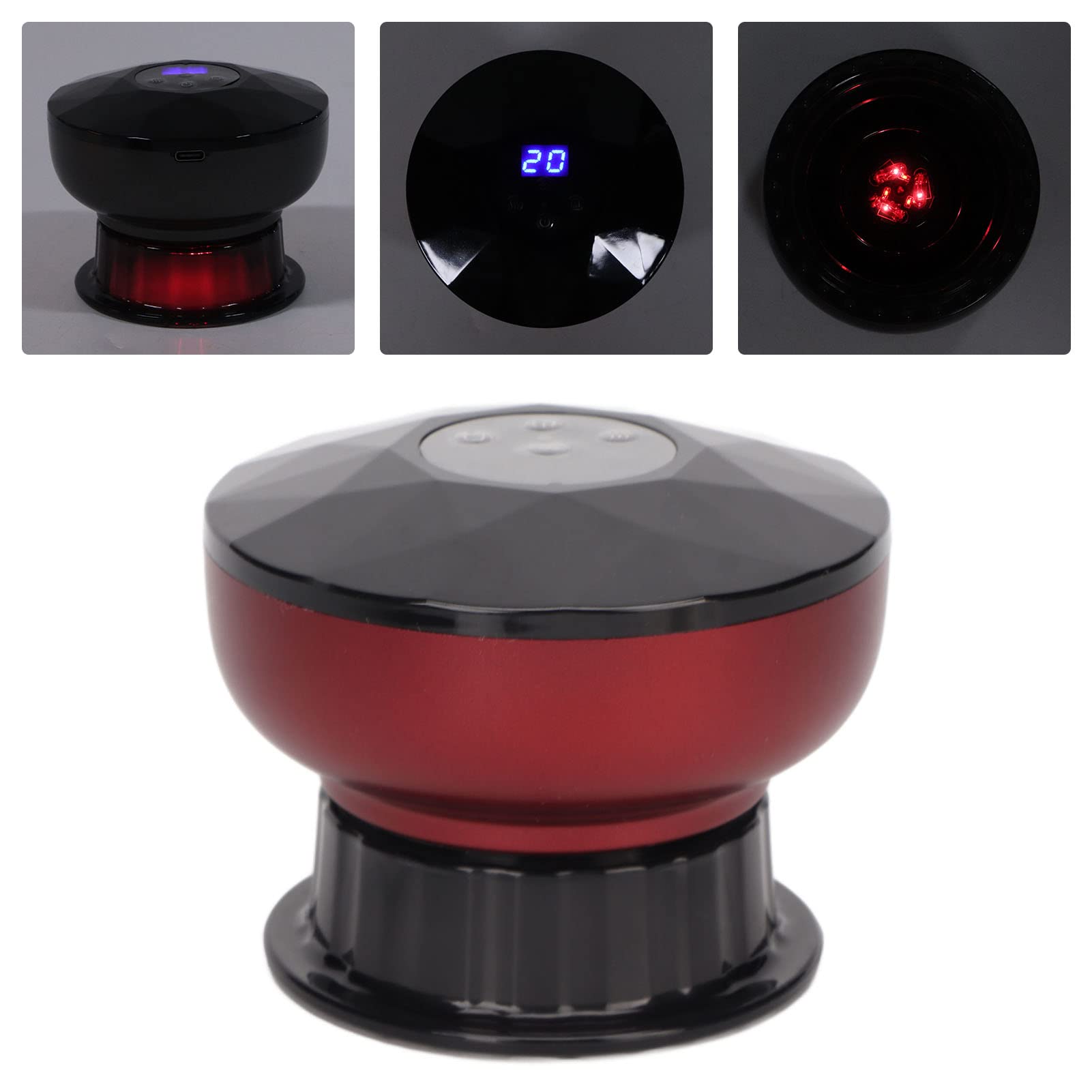 Electric Cupping Massager with Hot Compress & High-Frequency Vibration - Portable Vacuum Therapy Machine for Pain Relief, Muscle Relaxation - Perfect for Home Spa, Post-Workout Recovery & Stress Relief