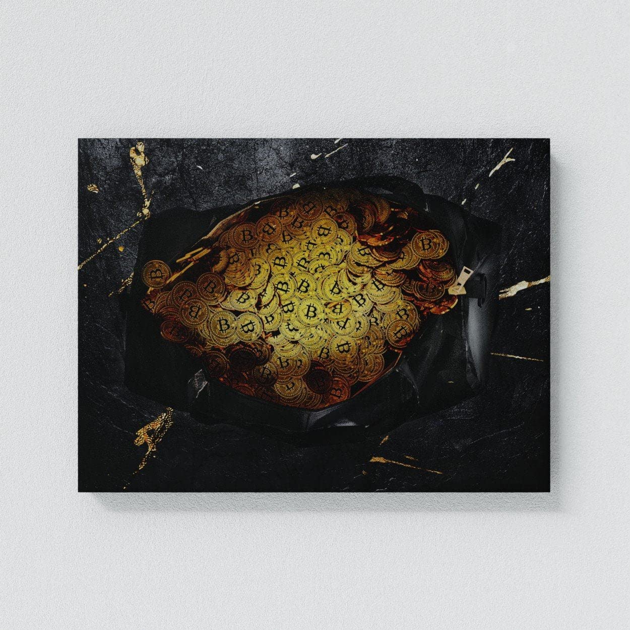 Crypto Canvas Wall Art - Bitcoin & Blockchain Themed Modern Home Decor for Living Room, Office & Gifts