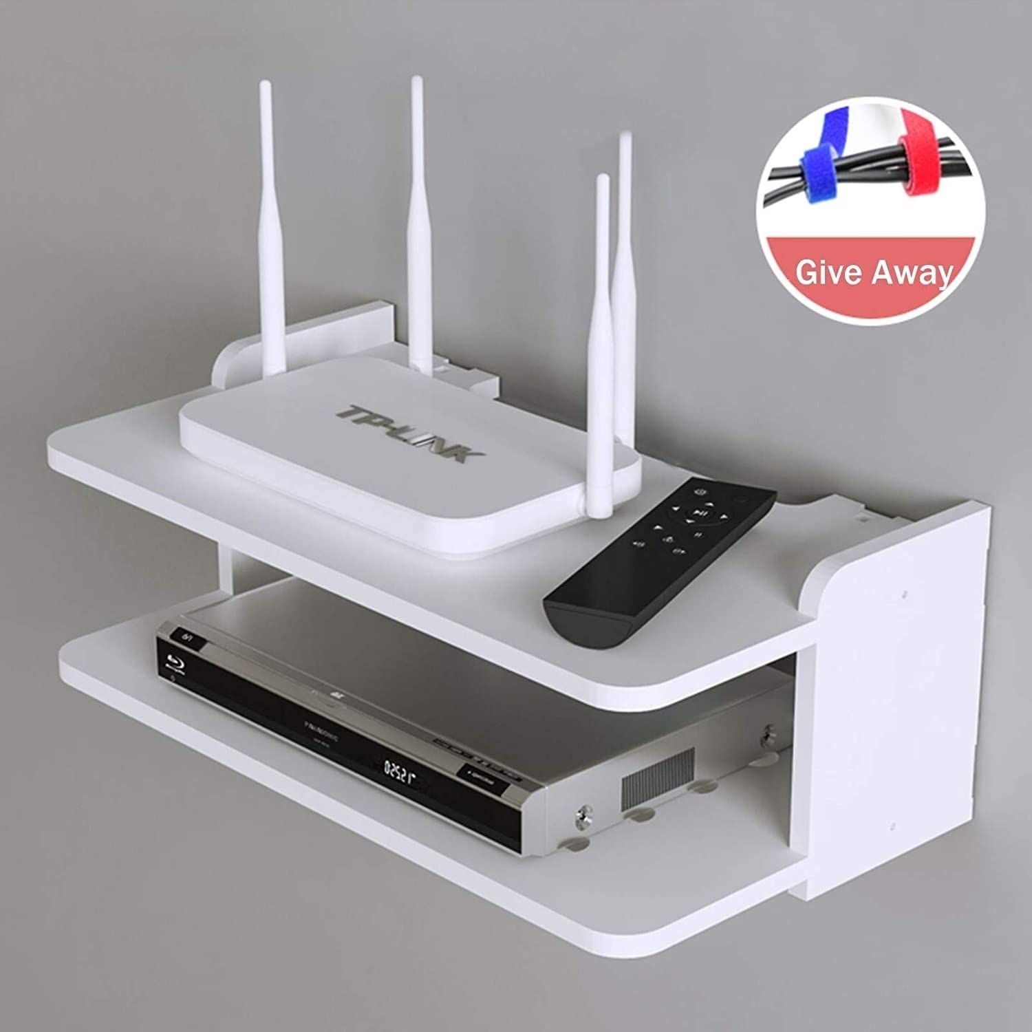Compact Wall Mounted Shelves with WiFi Remote Control - 17.7x9.8x4.33 Inch Storage Organizer for Bedroom & Living Room - Perfect for Home Decor, Books Display and Smart Storage Solutions
