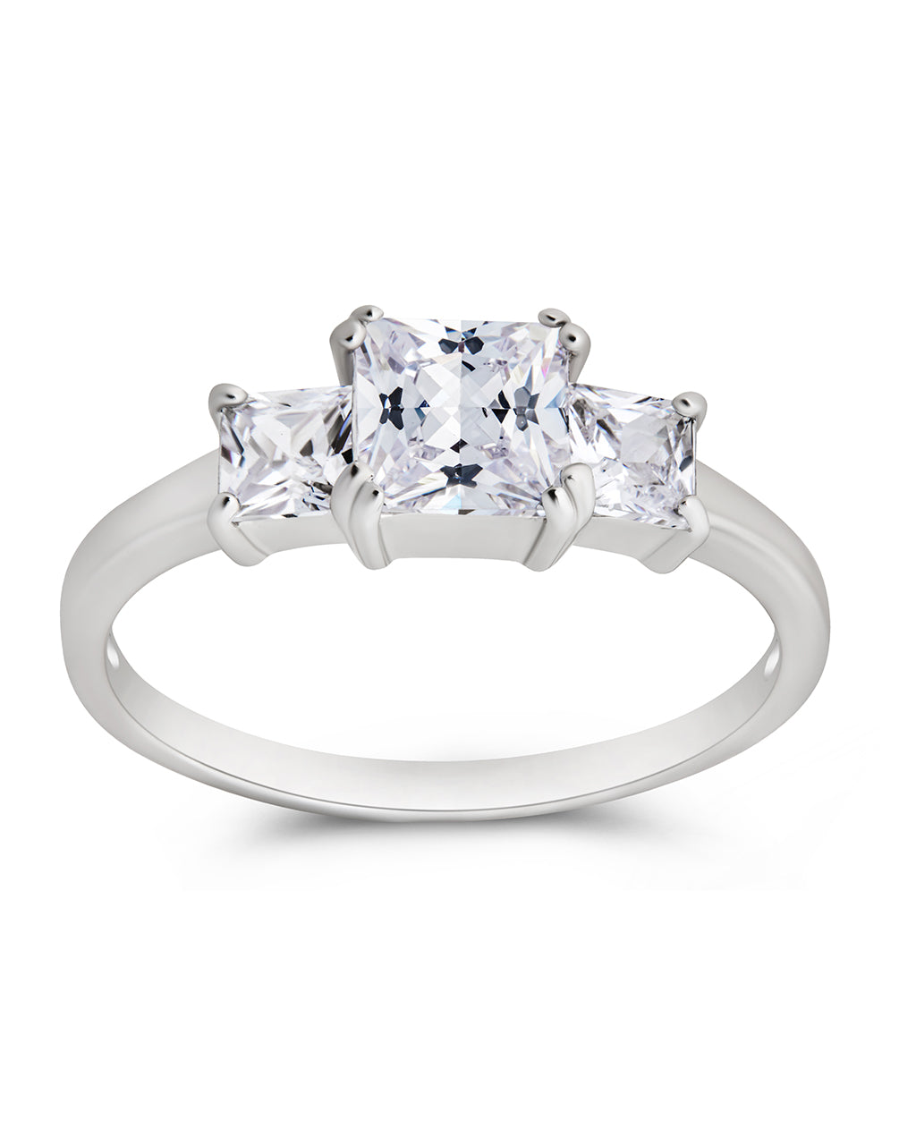 Elegant Sterling Silver Three Stone Right Hand Ring for Women - Perfect for Parties, Weddings & Everyday Wear
