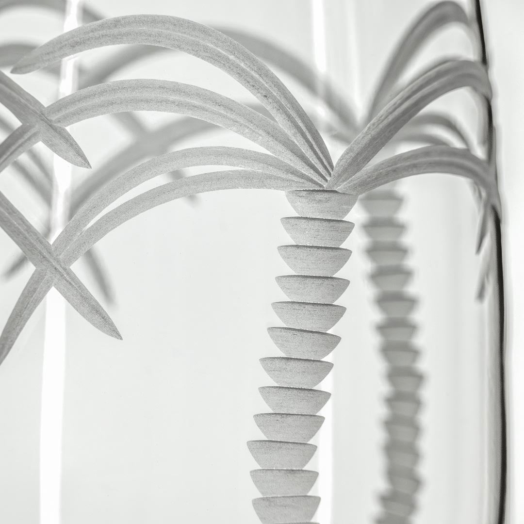 Palm Tree 16oz Footed Iced Tea Glasses - Set of 2 | Tropical Drinkware for Summer Parties, Poolside Cocktails & Beach Themed Decor