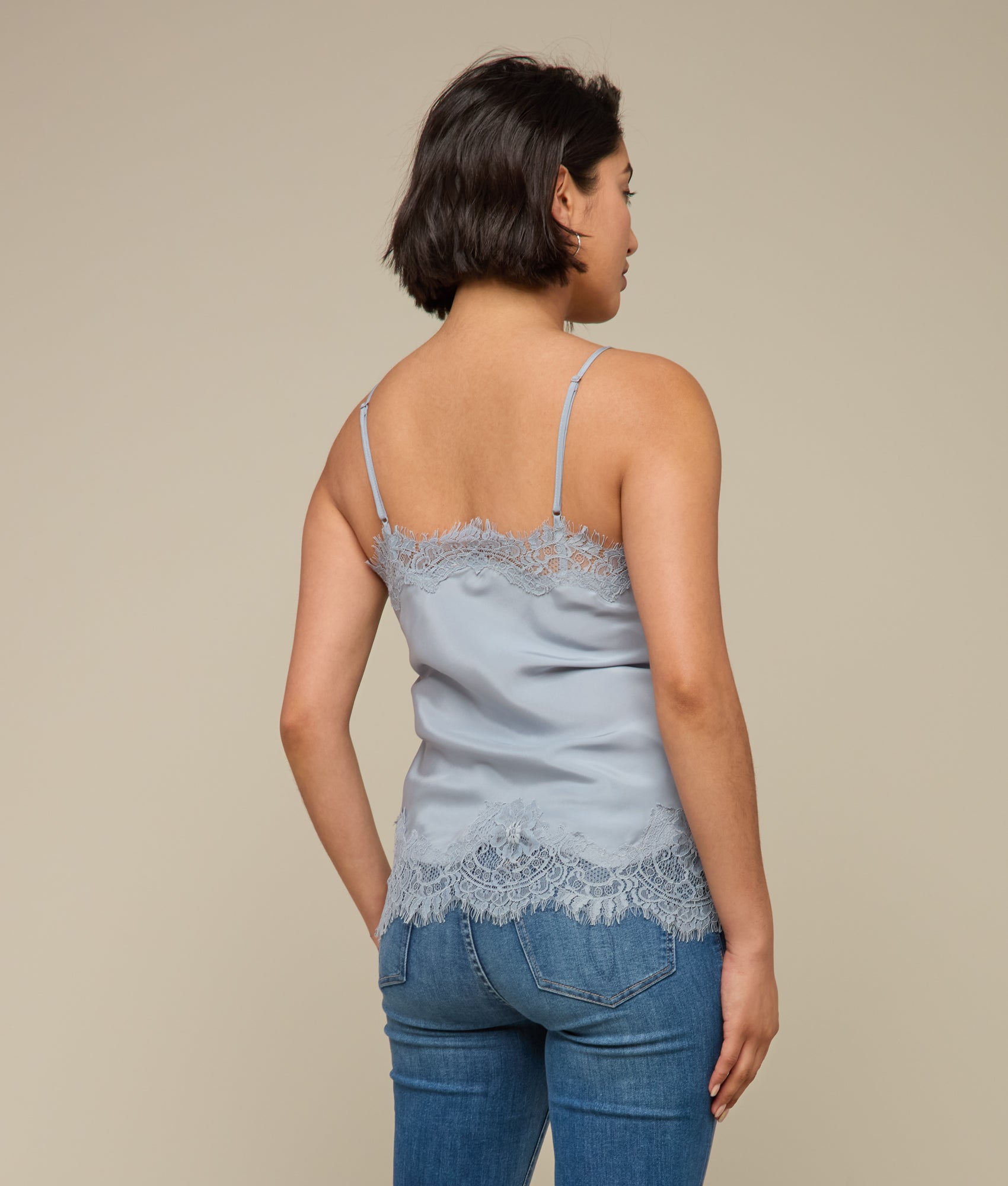 Amelia Coco Bias Cami Top - Blue Sleeveless Women's Tank Top for Casual Wear, Summer Outfits & Layering