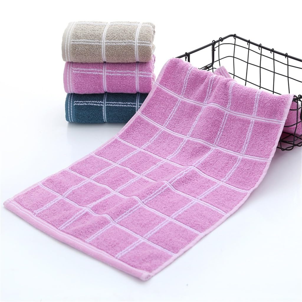 Soft Plaid Cotton Face Towel for Adults - Absorbent & Thickened Washcloth for Skincare, Makeup Removal & Household Use - Gentle Exfoliating Bath & Beauty Towel Set