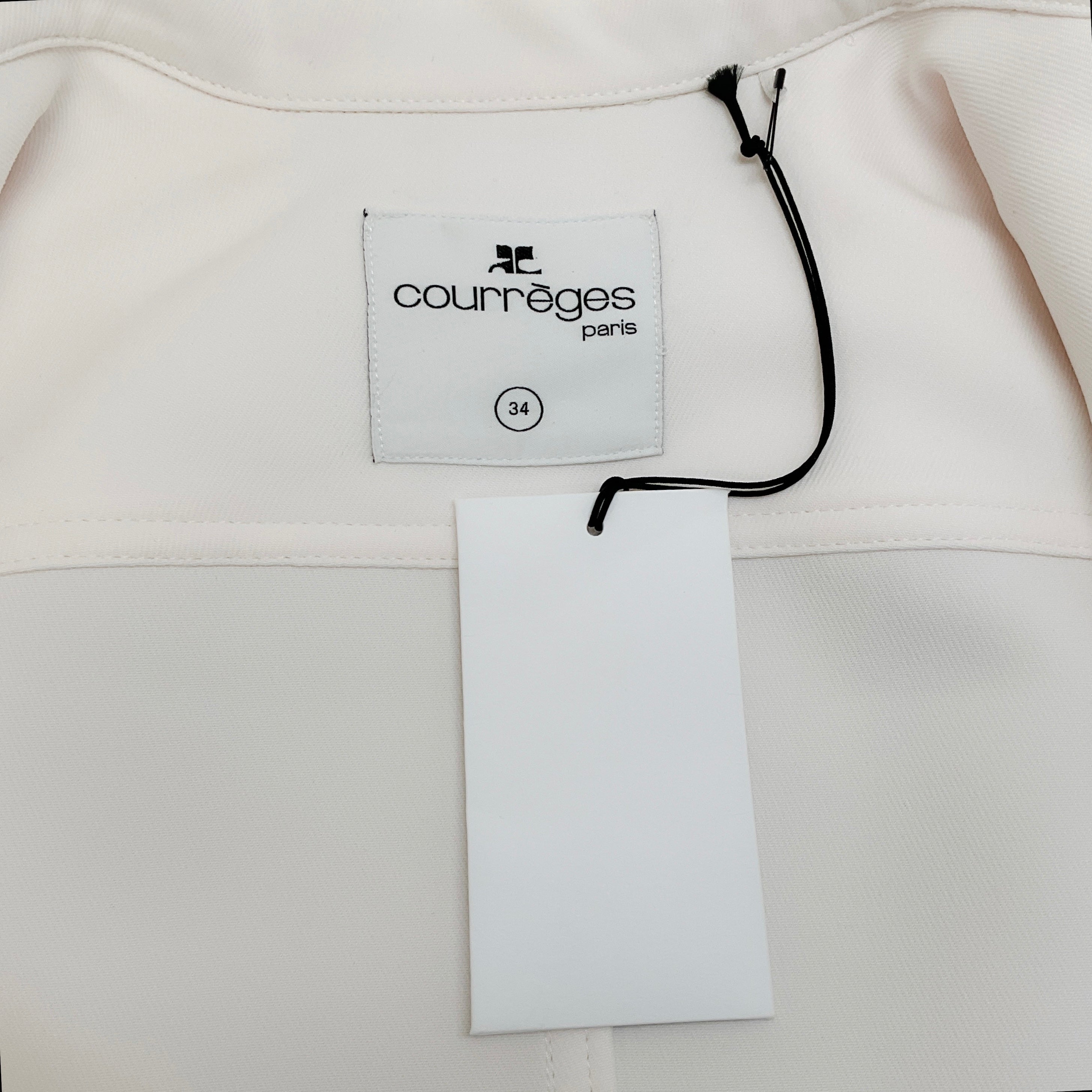 Courreges White Signature Twill Single Breasted Trucker Jacket for Women | Classic Denim Coat for Casual Outfits & Streetwear Fashion