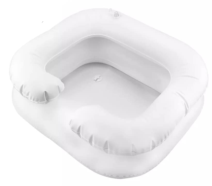 Inflatable Hair Washing Basin with Free Pump - Portable Shampoo Bathing Aid for Bedridden & Elderly Care - Blow Up Bowl for Easy Hair Washing at Home or Hospital