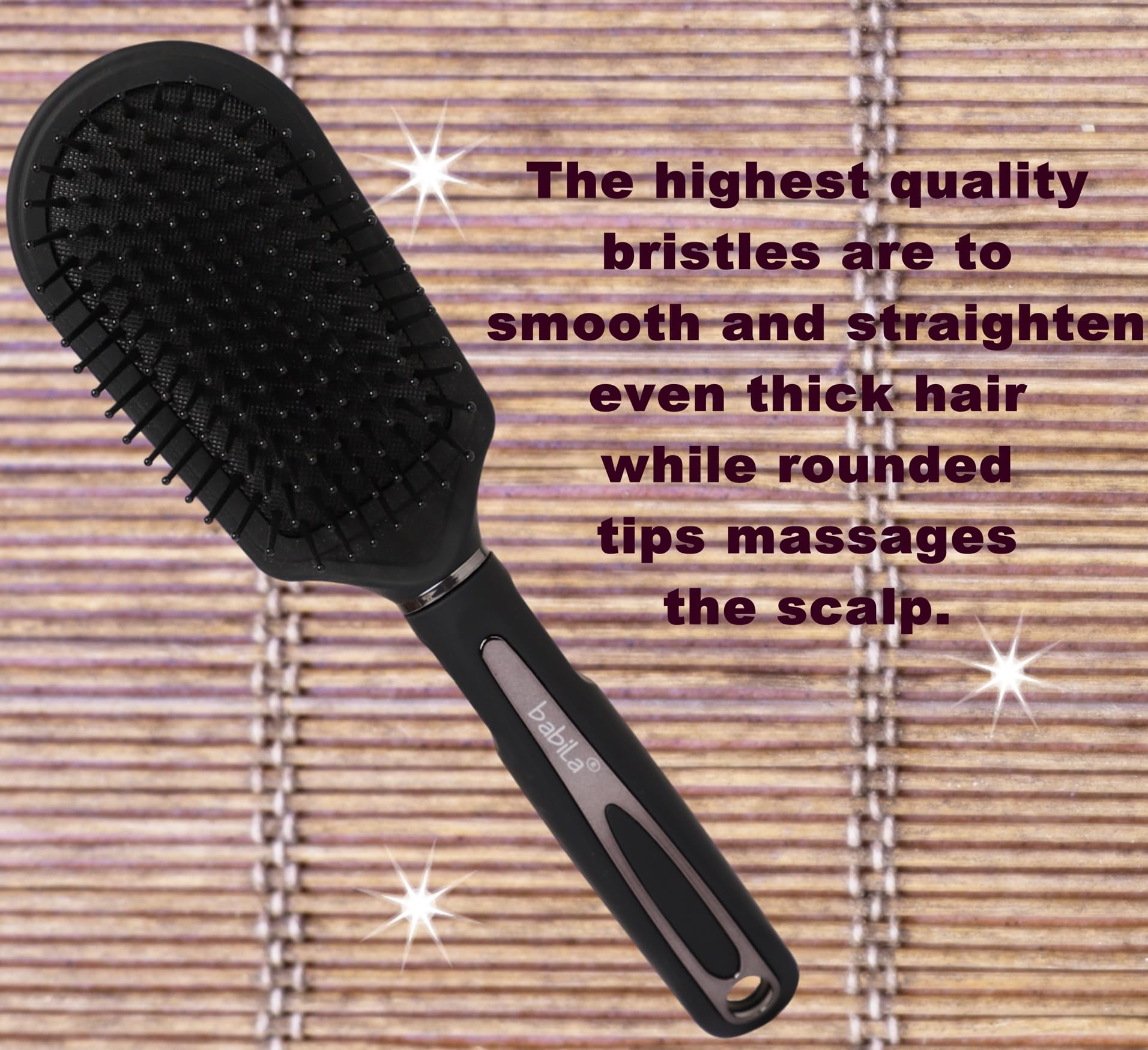Babila Soft Cushion Hair Brush for Detangling & Styling - Gentle Scalp Massage for Daily Hair Care at Home & Salon