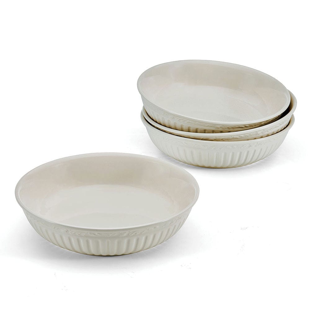 Italian Countryside® Set of 4 Pasta Bowls - Handmade Ceramic Dinnerware for Spaghetti, Salad & Soup - Perfect for Family Dining & Italian Restaurant Style Meals