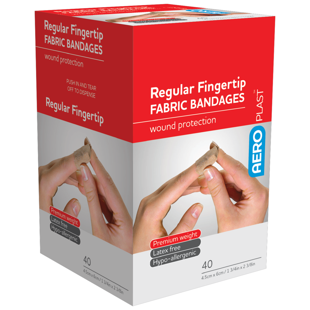 Premium Fabric Bandages for Fingertip Protection - 40 Count Box | First Aid Wound Care for Cuts, Scrapes & Blisters | Home, Office & Travel Essential