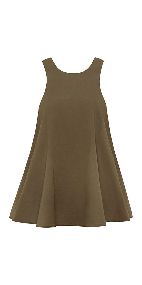 Hannah Women's Khaki Dress - Casual Summer Midi Dress with Pockets, Perfect for Beach, Vacation, and Everyday Wear