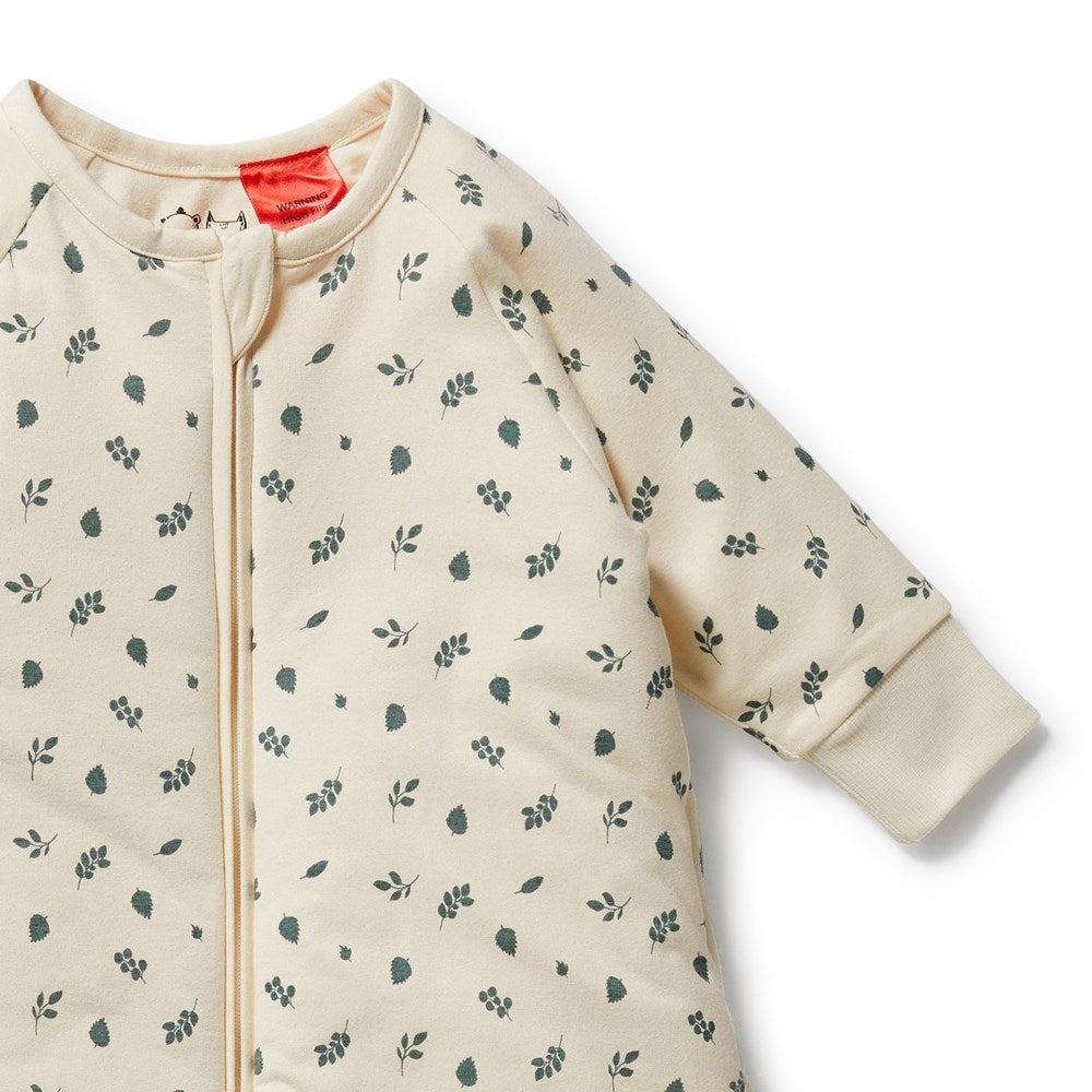 Twilight Leaf Organic Cotton Long Sleeve Baby Sleeping Bag 3.5 TOG - Soft & Breathable for Comfortable Sleep - Perfect for Nursery, Daycare & Travel