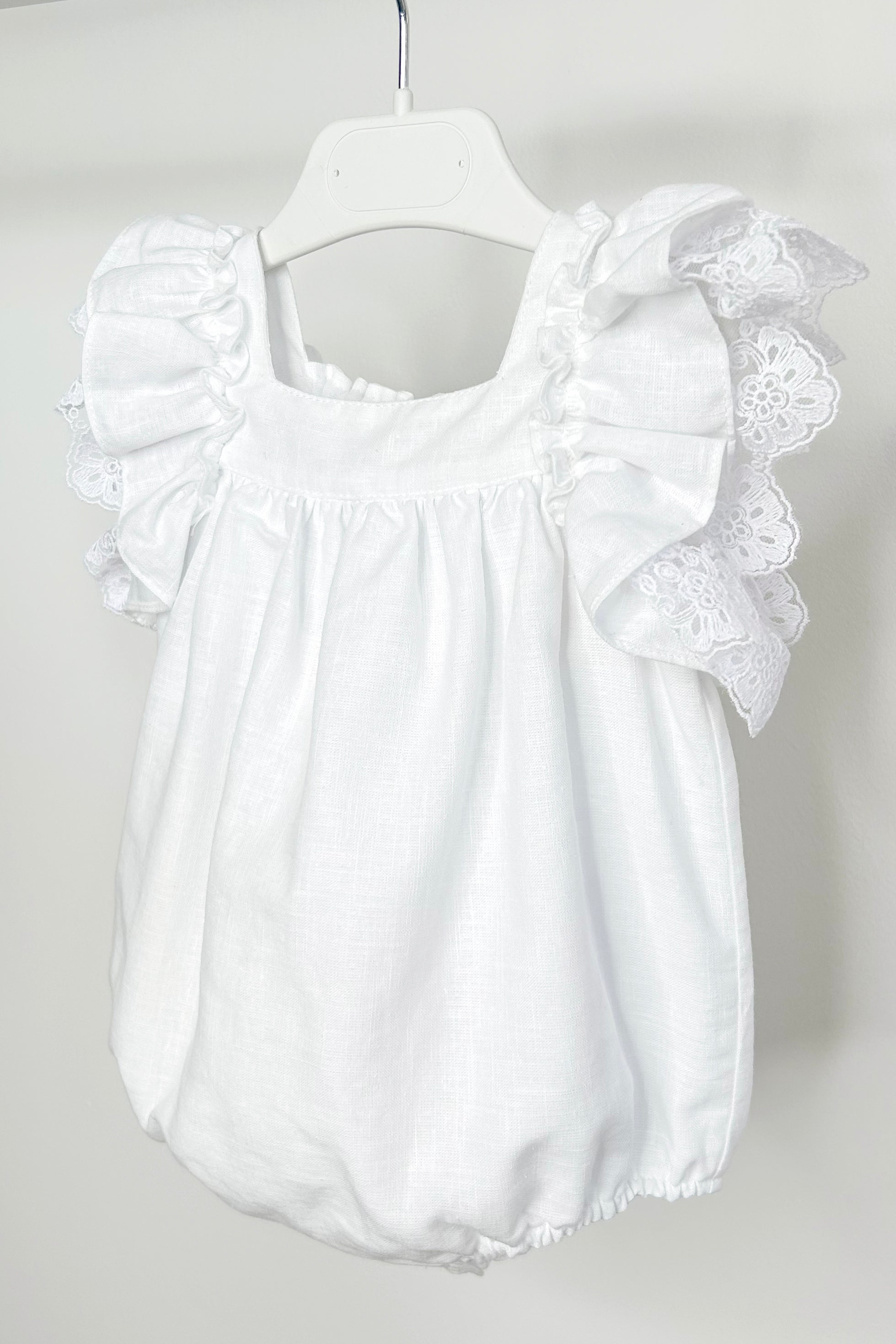 Seraphina White Lace Bow Romper for Women - Summer Casual Jumpsuit with Adjustable Straps & Pockets - Perfect for Beach, Vacation & Outdoor Events