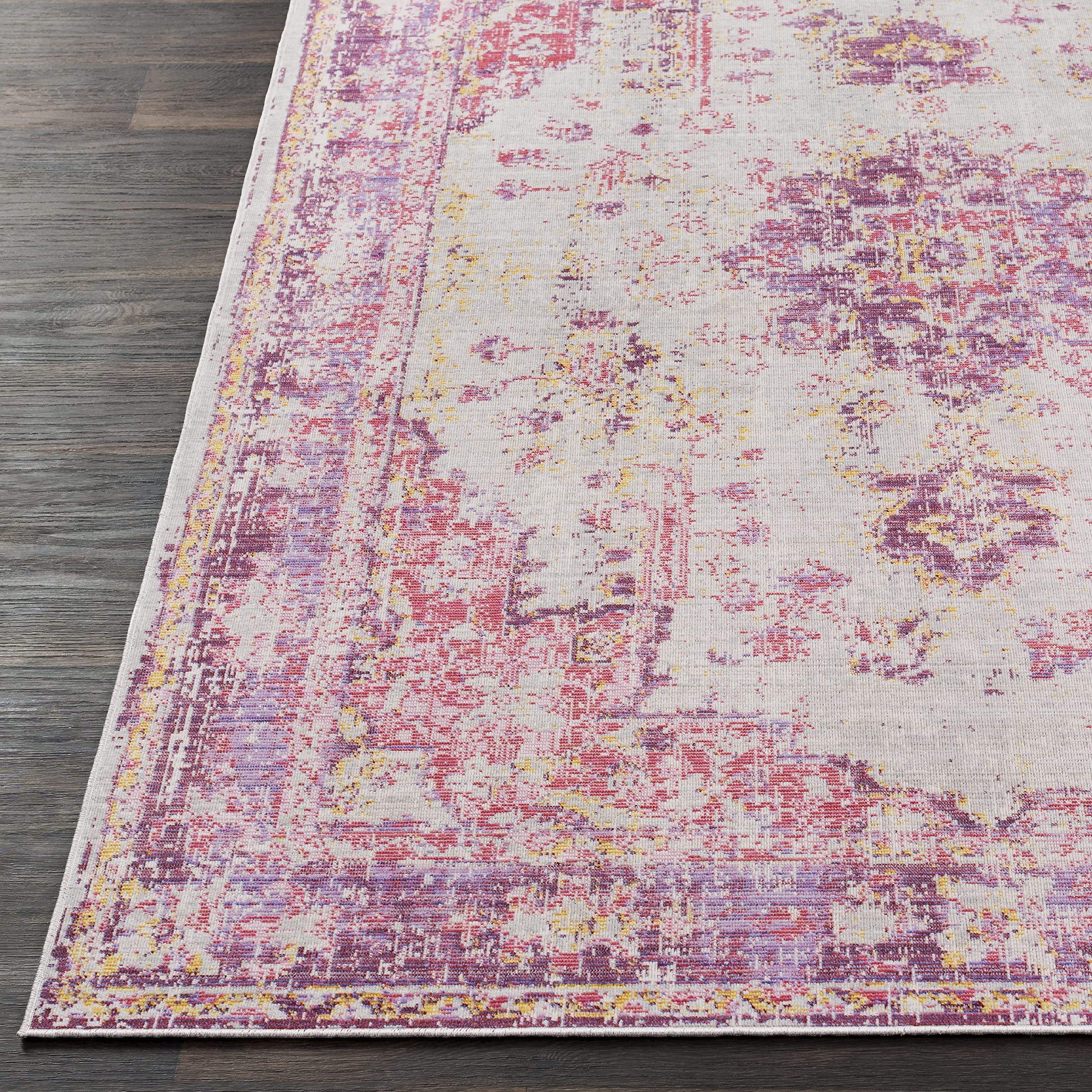 Mark&Day Traditional Bright Pink Area Rug 2x3 ft - Soft Non-Slip Living Room Carpet, Bedroom Rug, Kitchen Floor Mat - Perfect for Home Decor, Dorm & Office (2' x 2'11