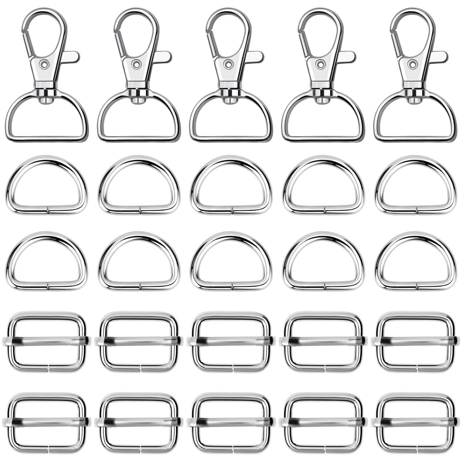 PAXCOO 50pcs Purse Hardware Swivel Hooks with D Rings - 3/4 Inch for Handbags, Keychains, Lanyards & DIY Craft Projects - Perfect for Bag Making, Accessories & Fashion Design