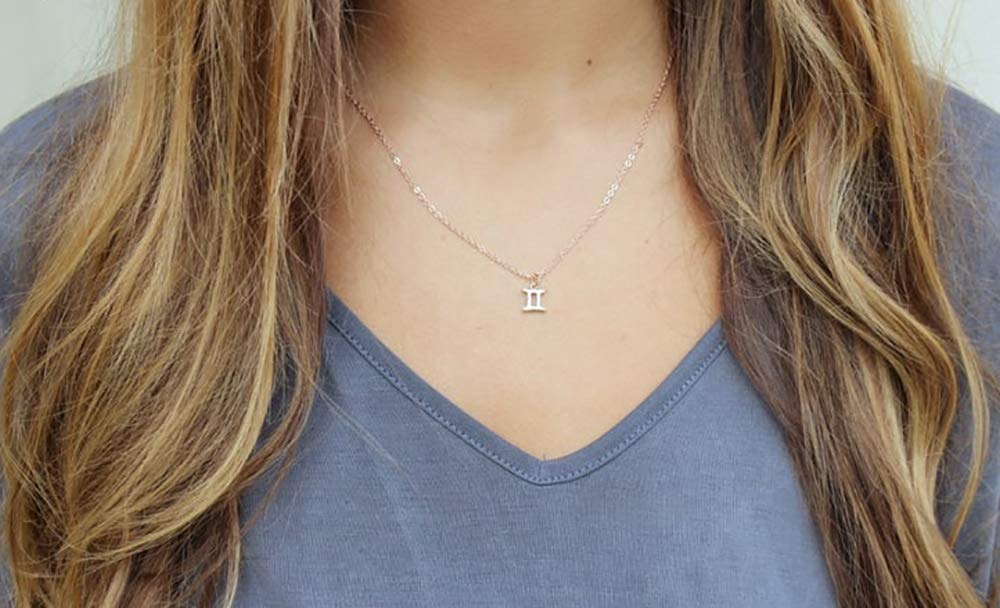 HUASAI 2Pcs Zodiac Necklace for Women - Personalized Horoscope Constellation Pendant Jewelry, Birth Month Astrology Gift for Her (Perfect for Birthday, Anniversary & Special Occasions)