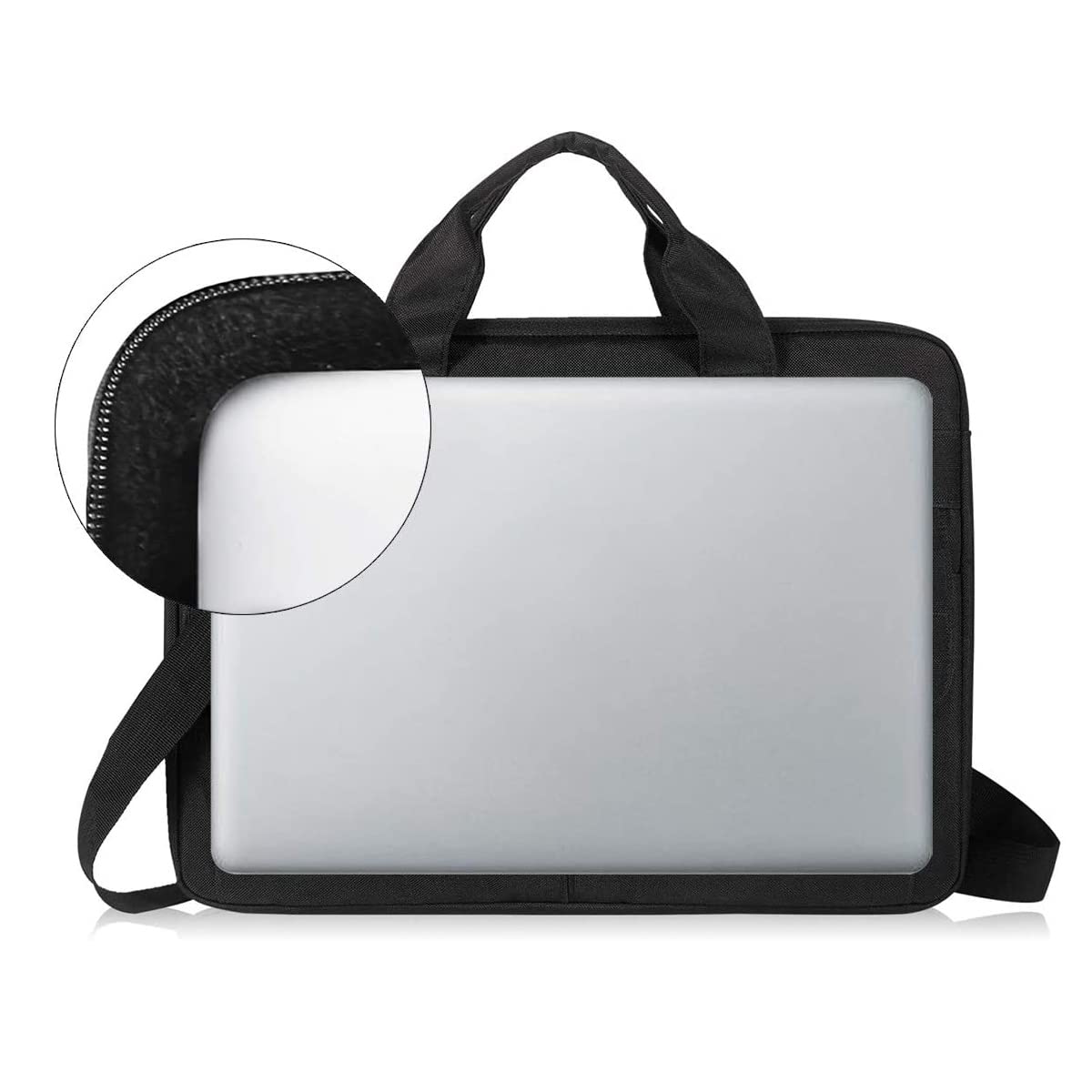 LANDICI 13-14 Inch Slim Waterproof Laptop Sleeve with Shoulder Strap - Compatible with MacBook Air 13/13.3 M1 M2, MacBook Pro 13/14 & Chromebook 14 - Lightweight Protective Carrying Case for Work, School & Travel (Black)