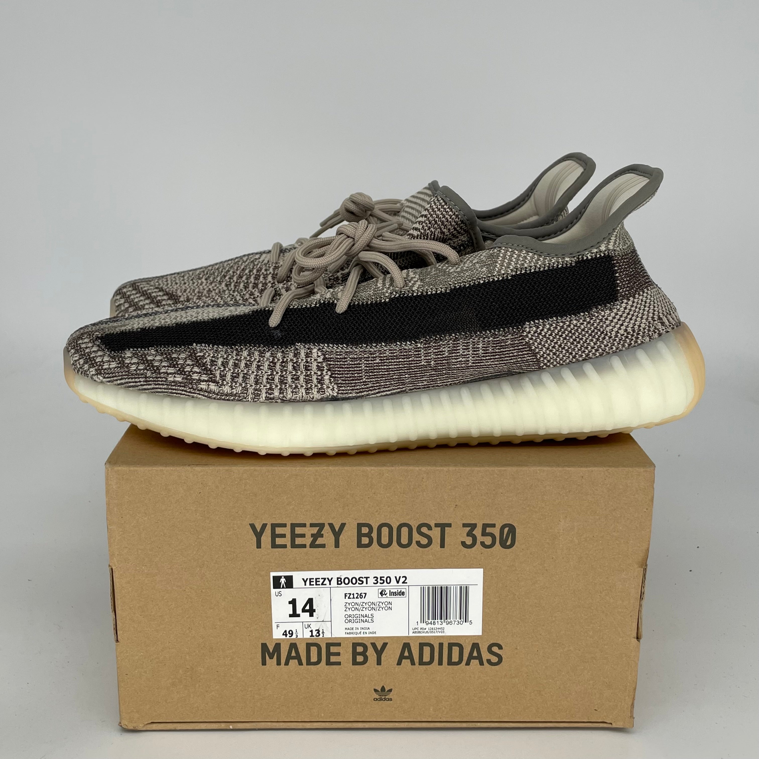 Adidas Yeezy Boost 350 V2 Zyon Sneakers - Men's Size 14 (FZ1267) | Comfortable Running Shoes for Gym, Jogging & Casual Wear