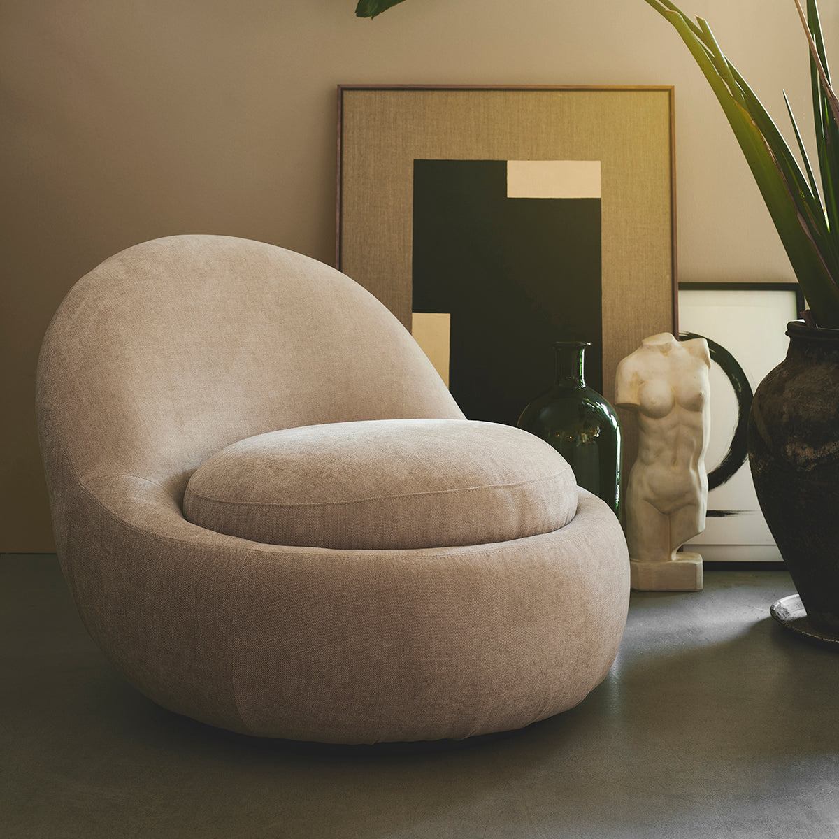 Babette Fabric Swivel Armchair - Modern Living Room Accent Chair with 360° Rotation | Perfect for Home Office, Lounge & Reading Nook