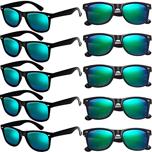 Black Frame+green Mirror Lens 10 Pack