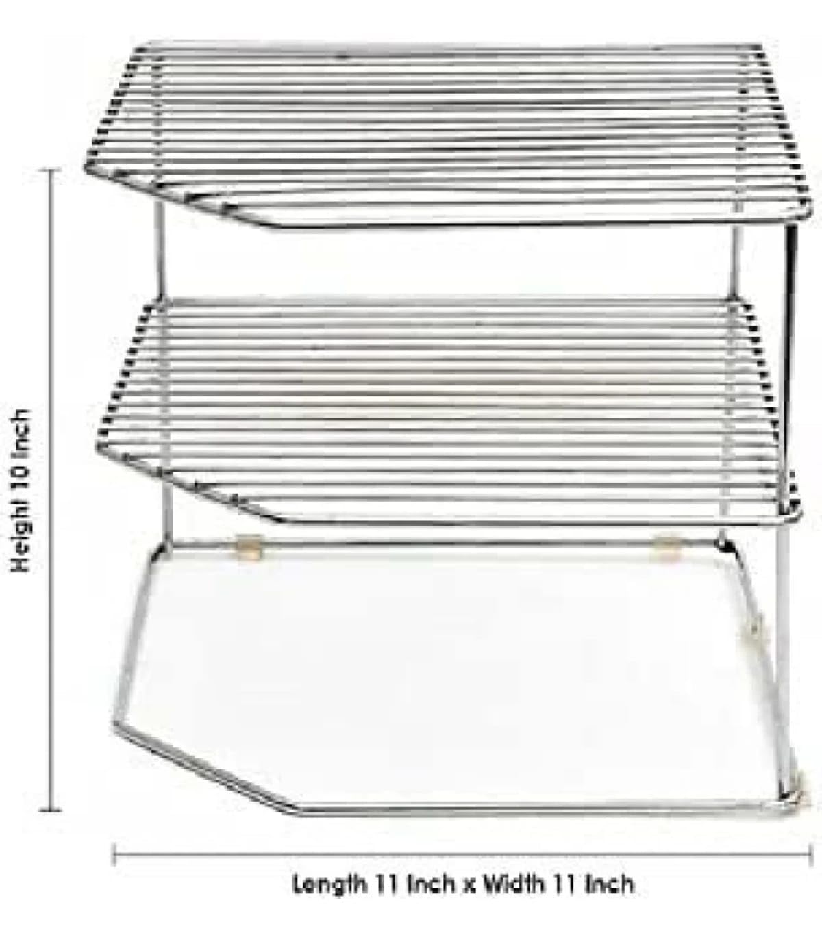 Stainless Steel 2-Tier Kitchen Countertop Organizer | Space Saving Storage Shelf for Spices, Utensils & Pantry Items | Durable Metal Rack for Small Kitchen, Bathroom or Office Organization (Silver, Industrial Style)