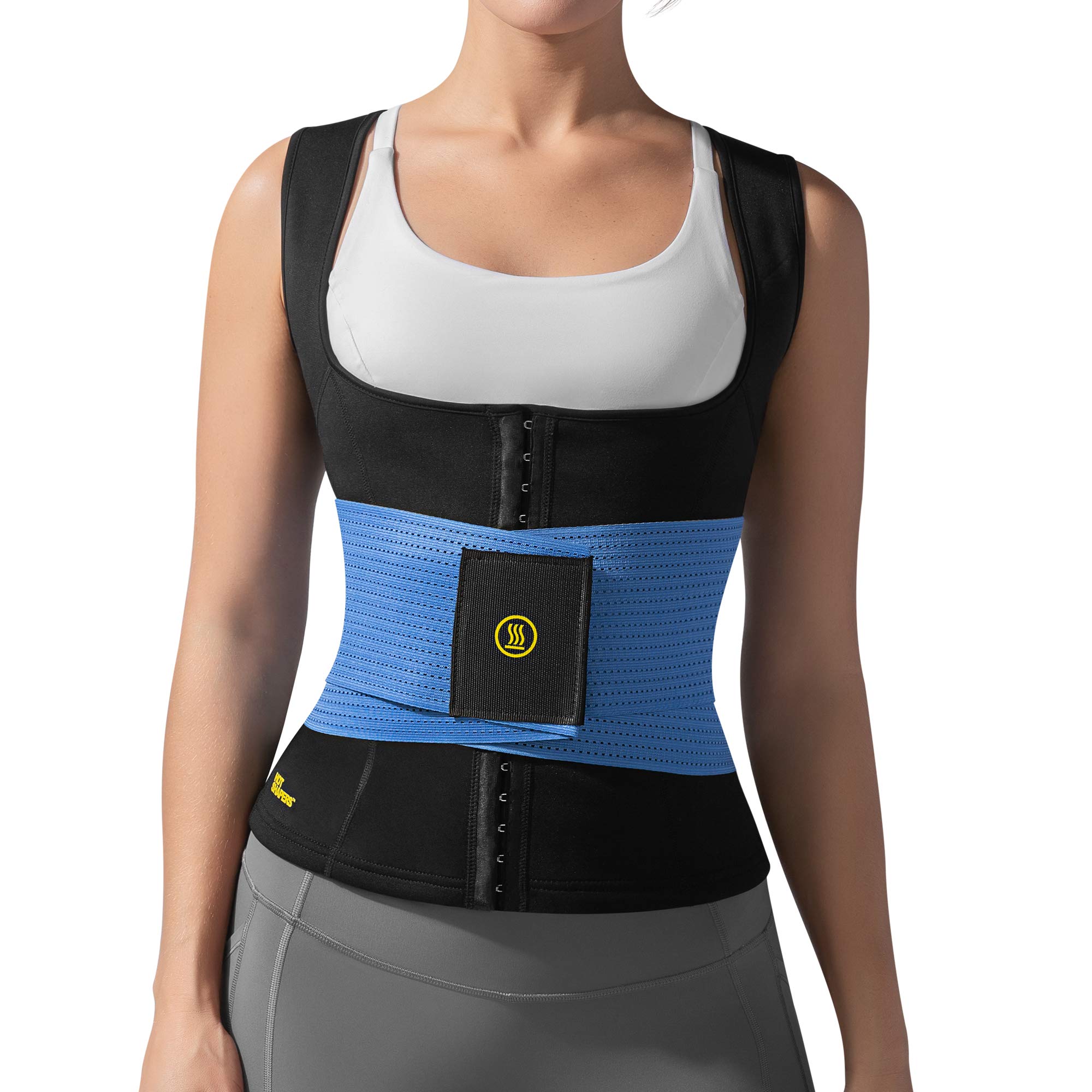 Hot Shapers Women's Waist Cincher & Trainer Sweat Vest - Tummy Control Shapewear for Workouts, Postpartum, Daily Wear