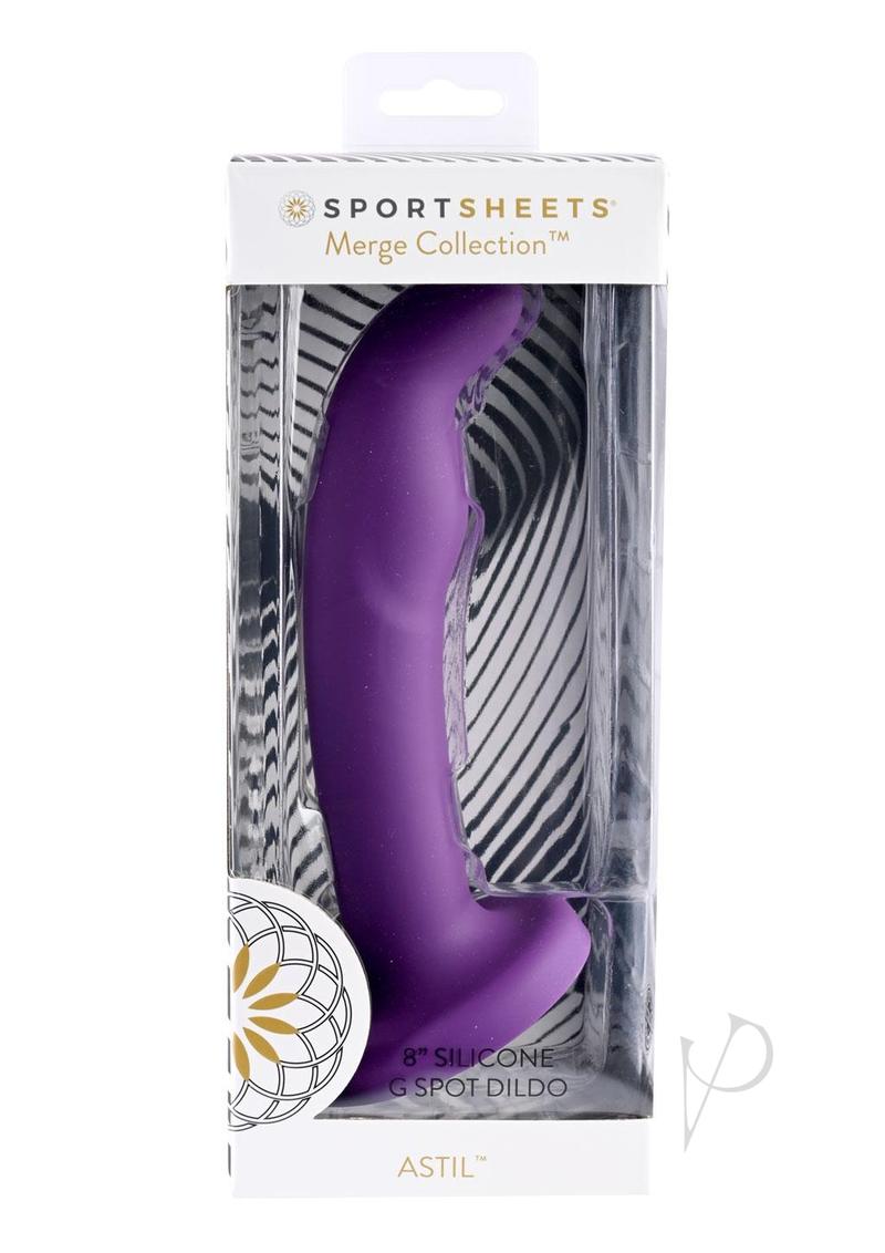 Premium 8-Inch Purple Silicone Curved Dildo with Strong Suction Cup - Perfect for Solo Play, Couples & BDSM Exploration