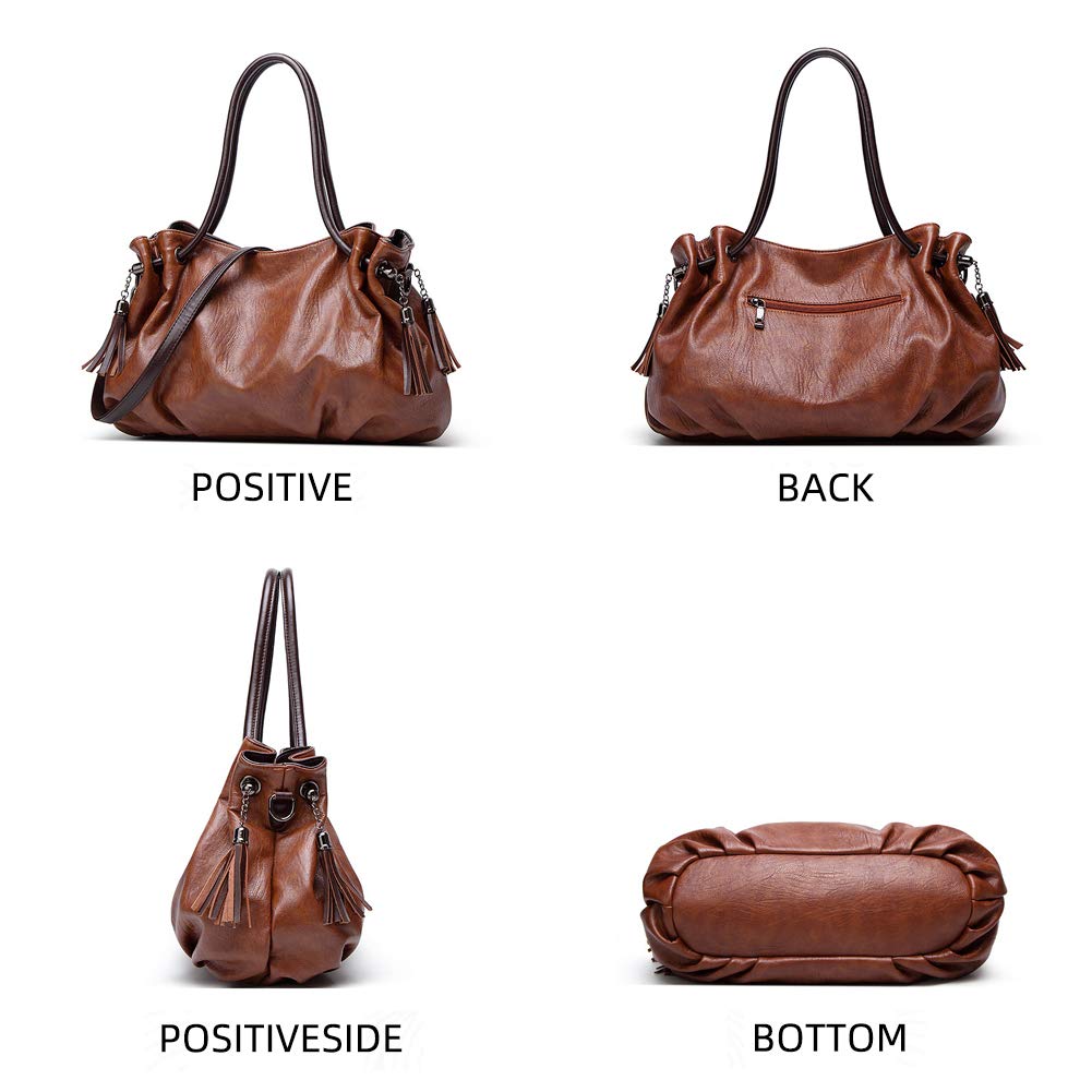 MINTEGRA Women's Hobo Shoulder Bag with Tassel - Large Capacity Top Handle Bucket Purse for Work, Travel & Everyday Use