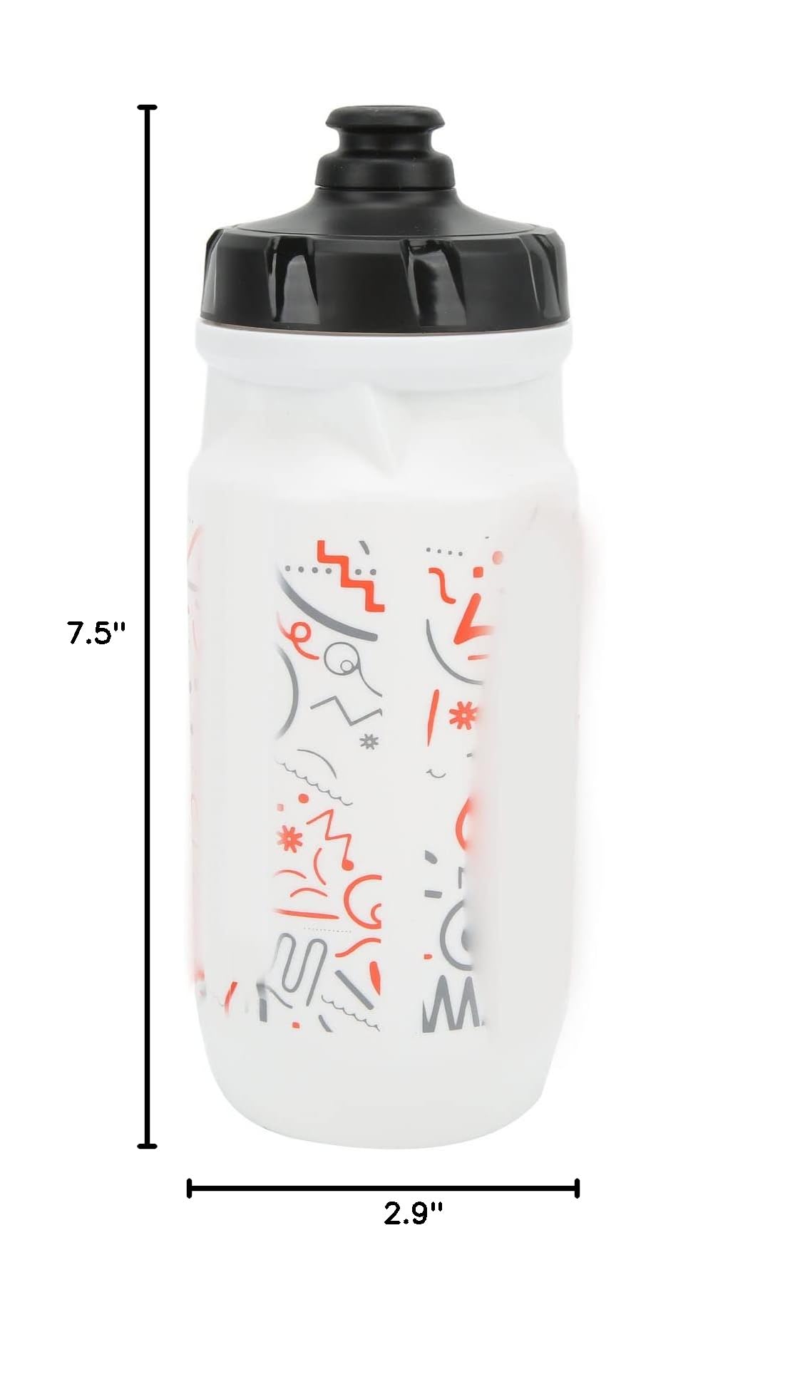 BORDSTRACT 550ml/18oz Sports Water Bottle - Leak Proof, BPA Free Squeeze Bottle for Cycling, Gym, Hiking & Travel - Athletic Design (White) | Perfect for Workouts, Outdoor Adventures & Daily Hydration