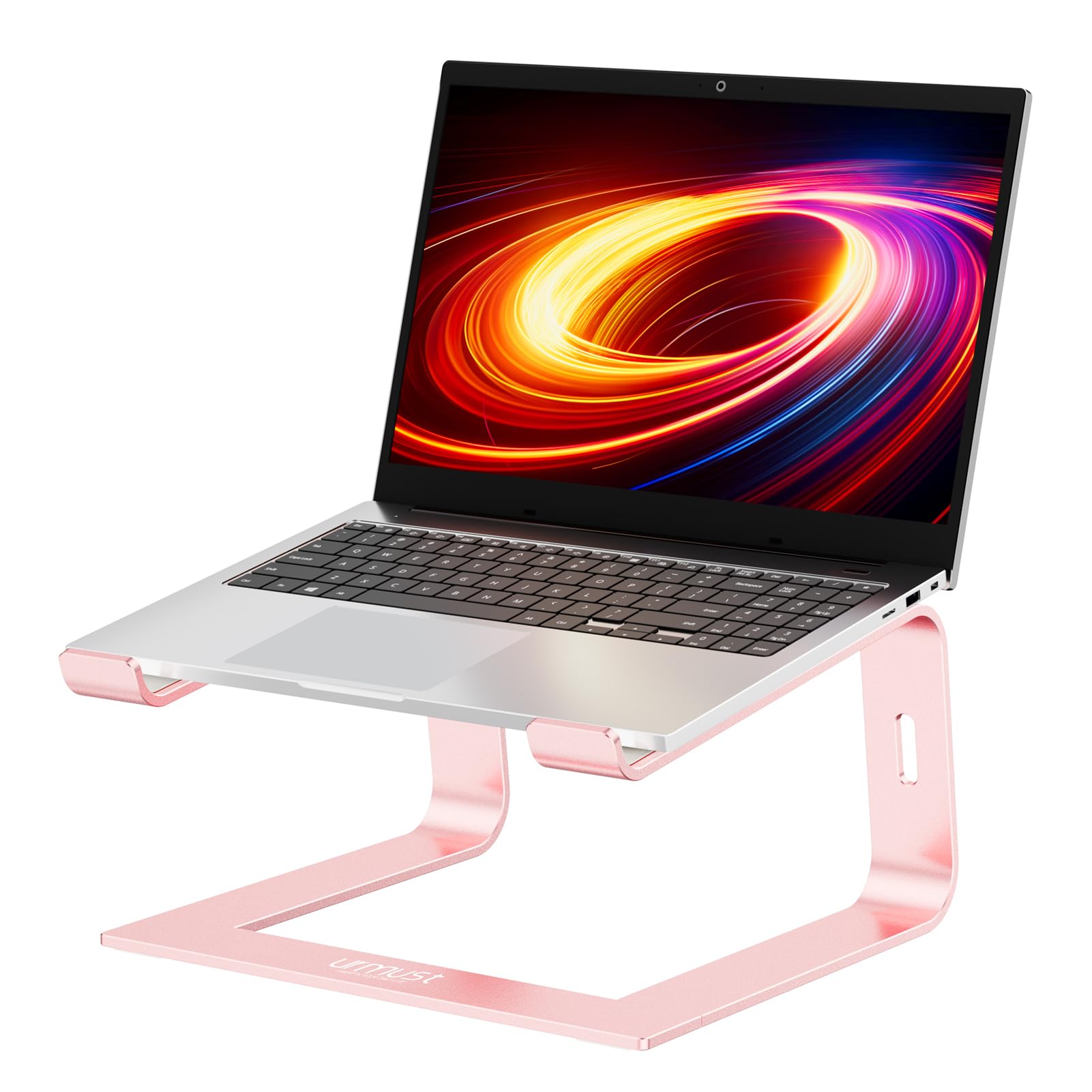 Urmust Aluminum Laptop Stand for Desk - Rose Gold Ergonomic Riser Holder Compatible with MacBook Air Pro, Dell, HP, Lenovo, Samsung, Alienware & All 11-15.6