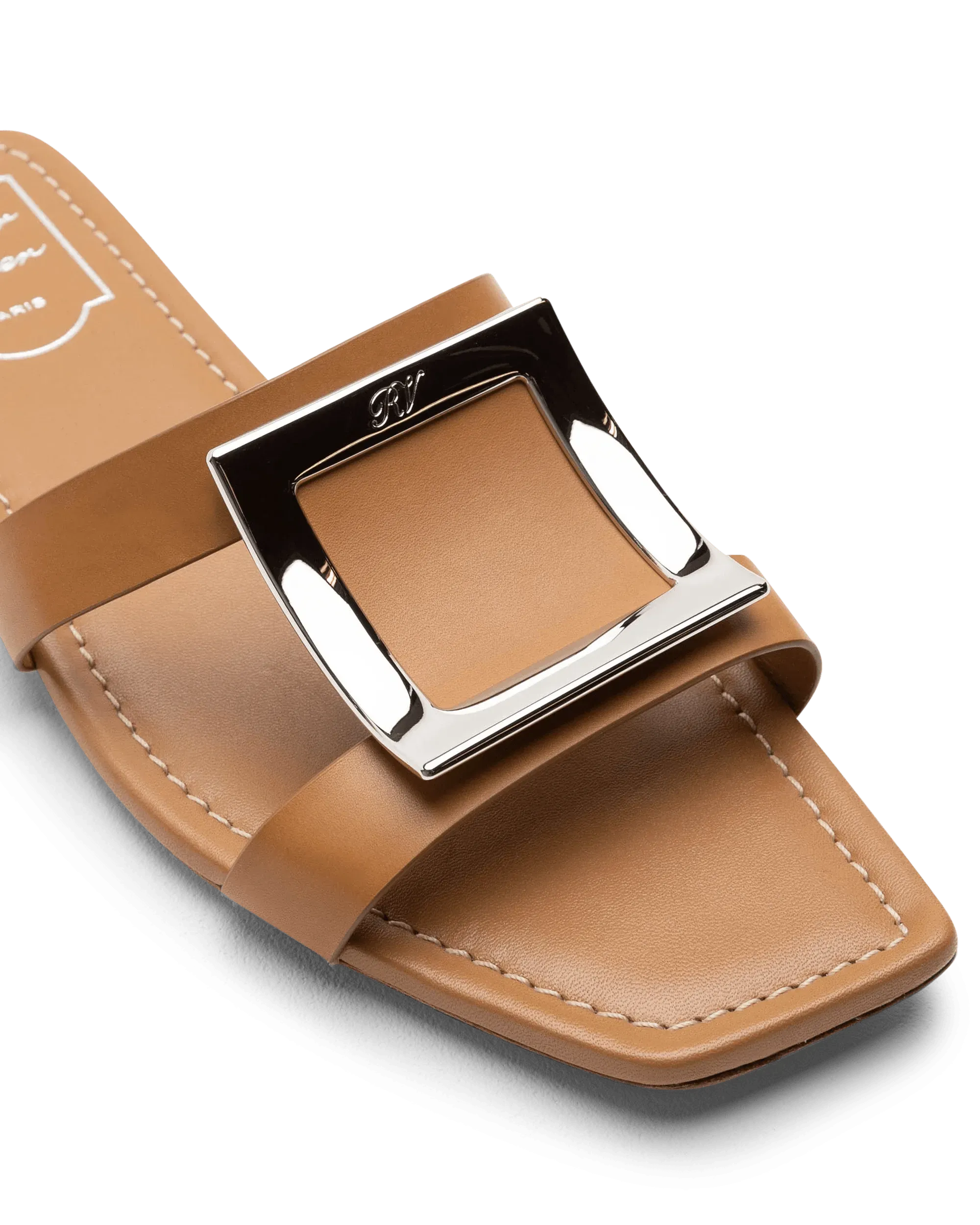 Bikiviv Women's Metal Buckle Mules - Comfortable Slide On Sandals for Summer, Beach, and Casual Wear - Fashionable Open Toe Shoes with Adjustable Strap for Walking, Travel, and Everyday Outfits
