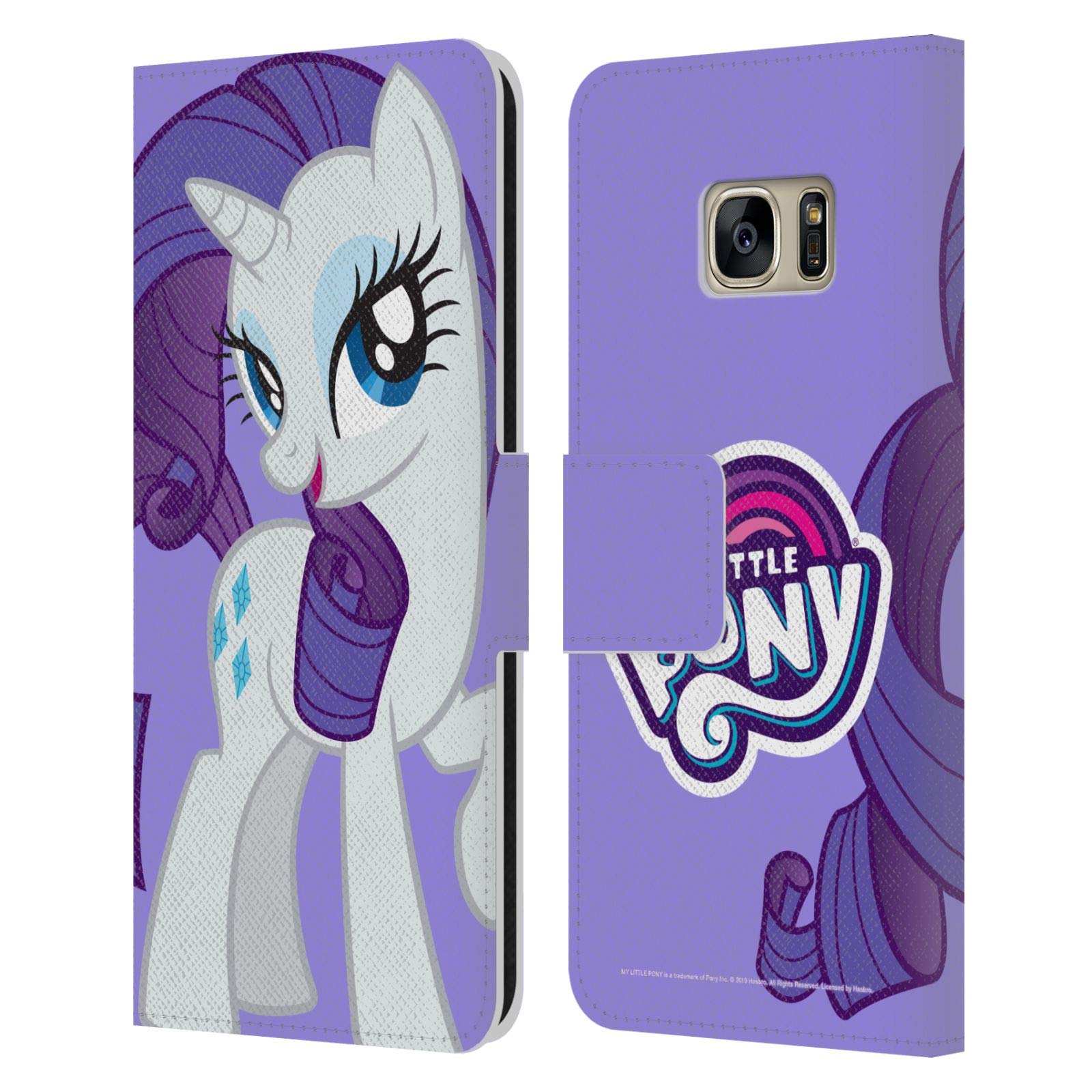 Officially Licensed My Little Pony Rarity Leather Wallet Case for Samsung Galaxy S7 - Book Style Protective Cover with Character Art - Perfect for School, Work & Travel Accessories