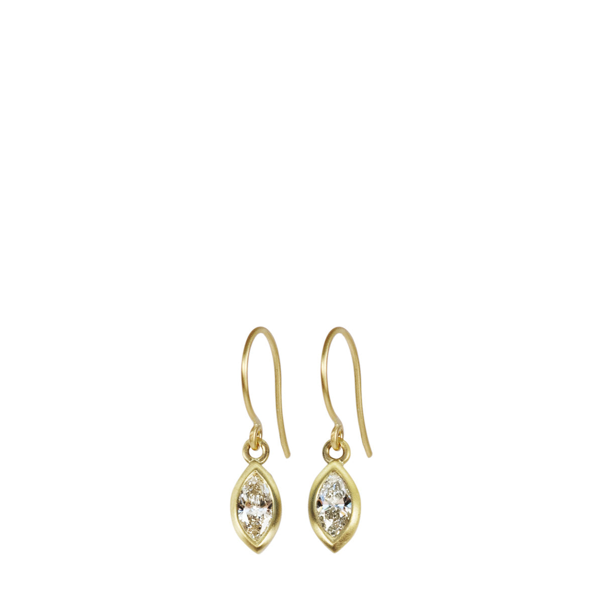 18K Gold Marquise Diamond Drop Earrings for Women - Elegant Dangling Earrings for Wedding, Party & Special Occasions
