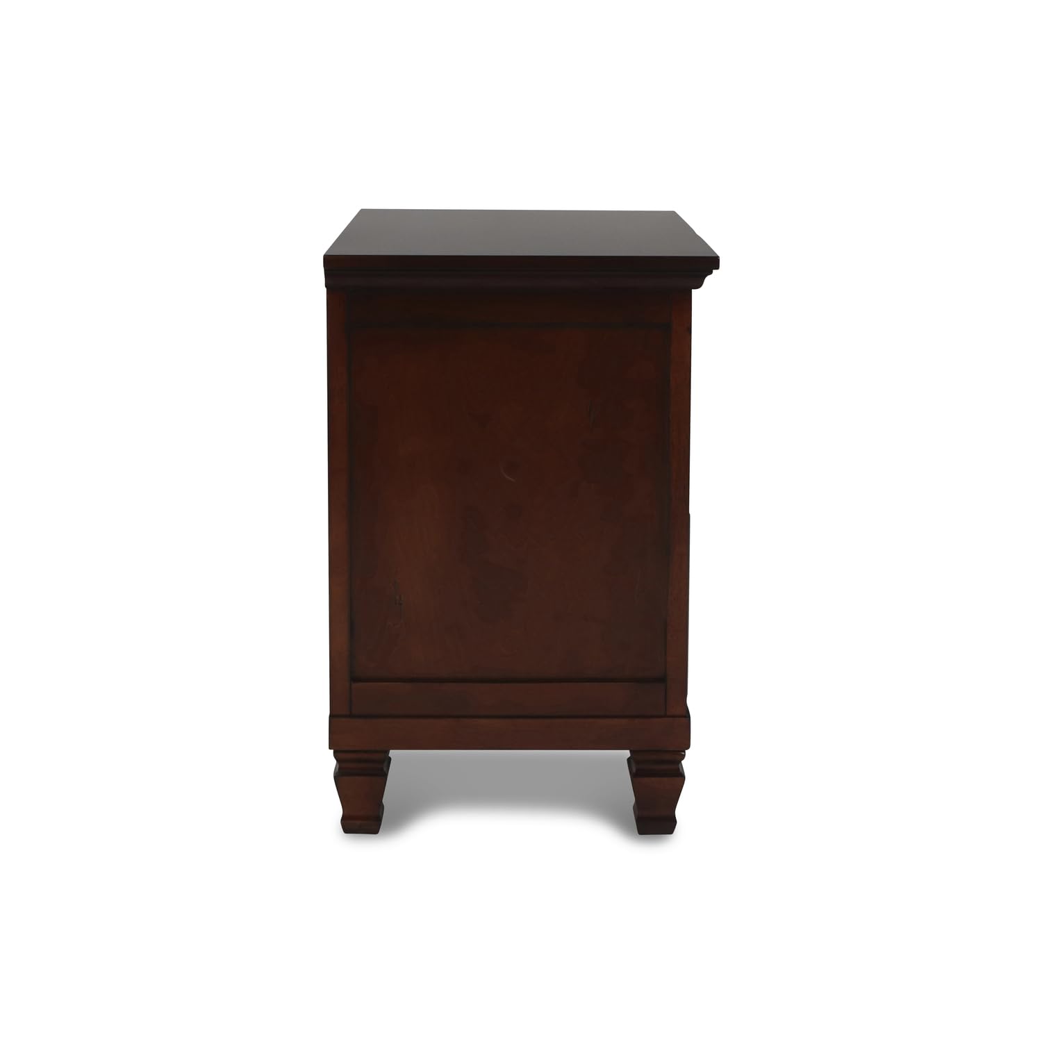 Tamarack Wood 2-Drawer Nightstand - Classic Brown Cherry Bedside Table for Bedroom | Rustic Wooden Nightstand with Storage Drawers | Perfect for Small Spaces & Apartment Living